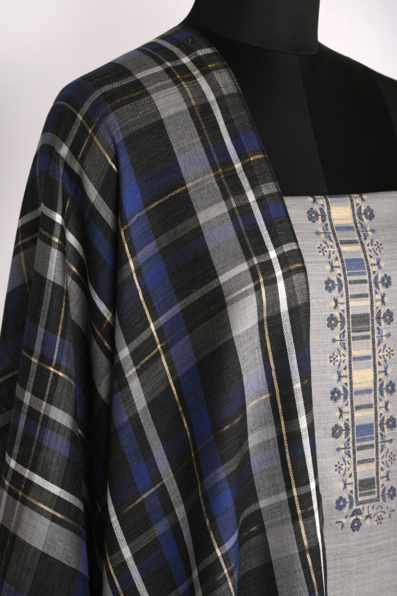 Grey Pashmina Suit set with Pashmina Dupatta- PASH1411C