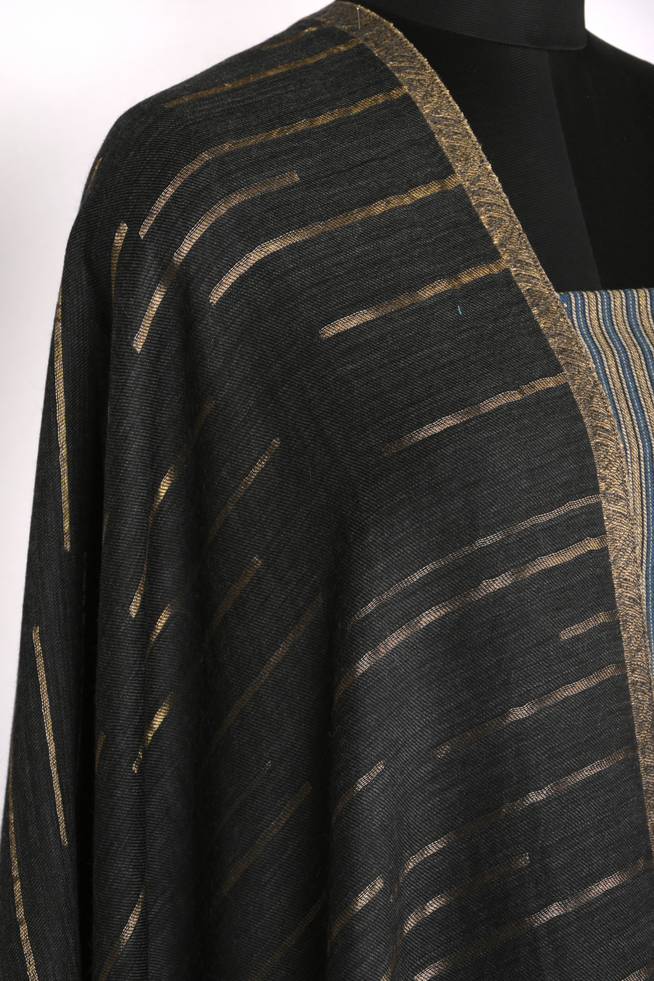 Black Pashmina Suit set with Pashmina Dupatta- PASH1413C