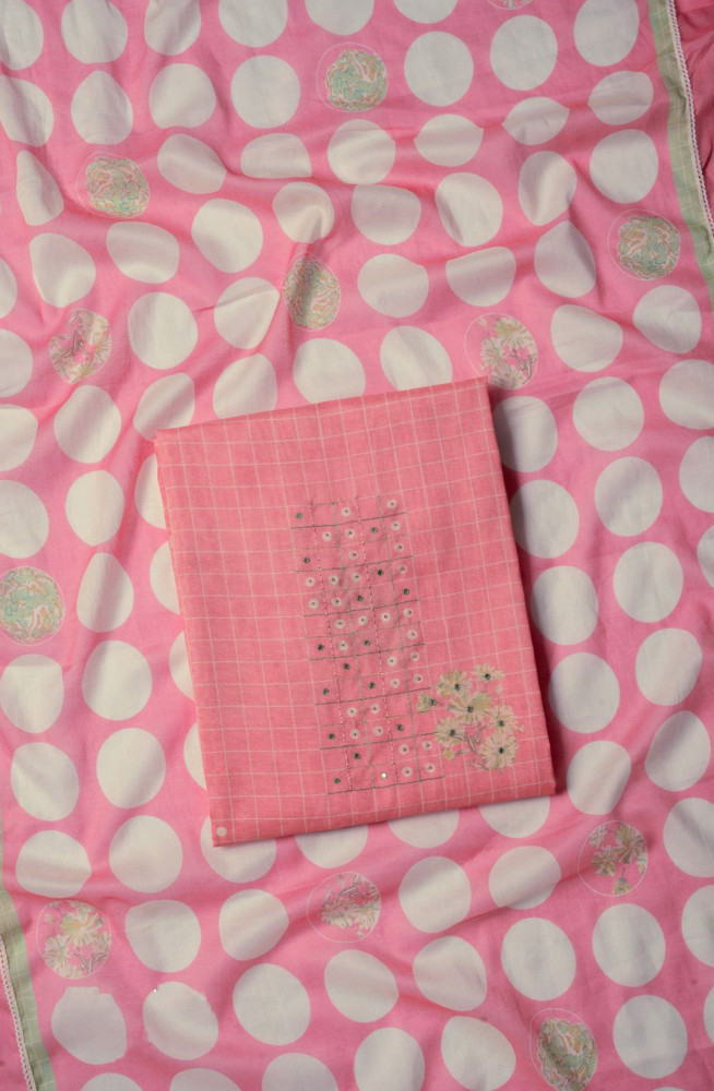 Image of Pink Mal Chanderi Silk Digital Printed Suit with Dupatta - VARV74A