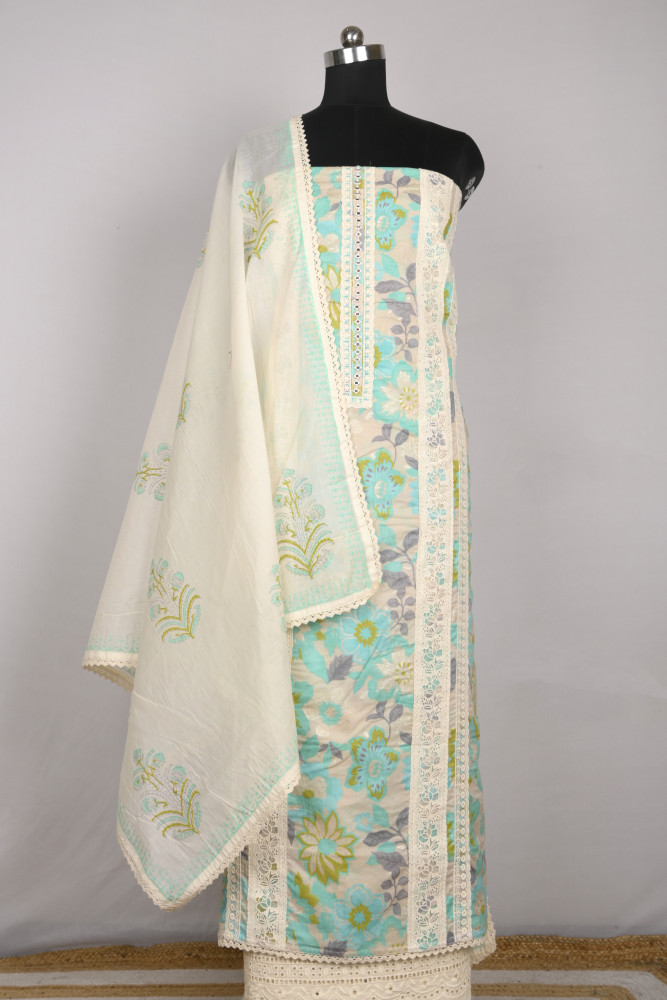 Image of Firozee Cotton Beautiful Suit Set with Dupatta - 944-5858