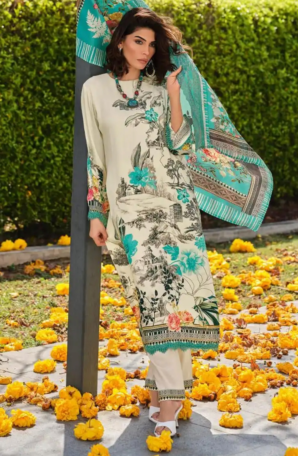 Firozee Premium Cotton Lawn Beautiful Suit Set with Dupatta - ARTAS01