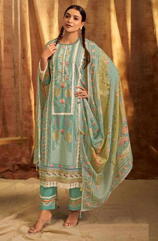 Image of Firozee Pure Cotton Digital Printed Suit with Dupatta - BAC10723