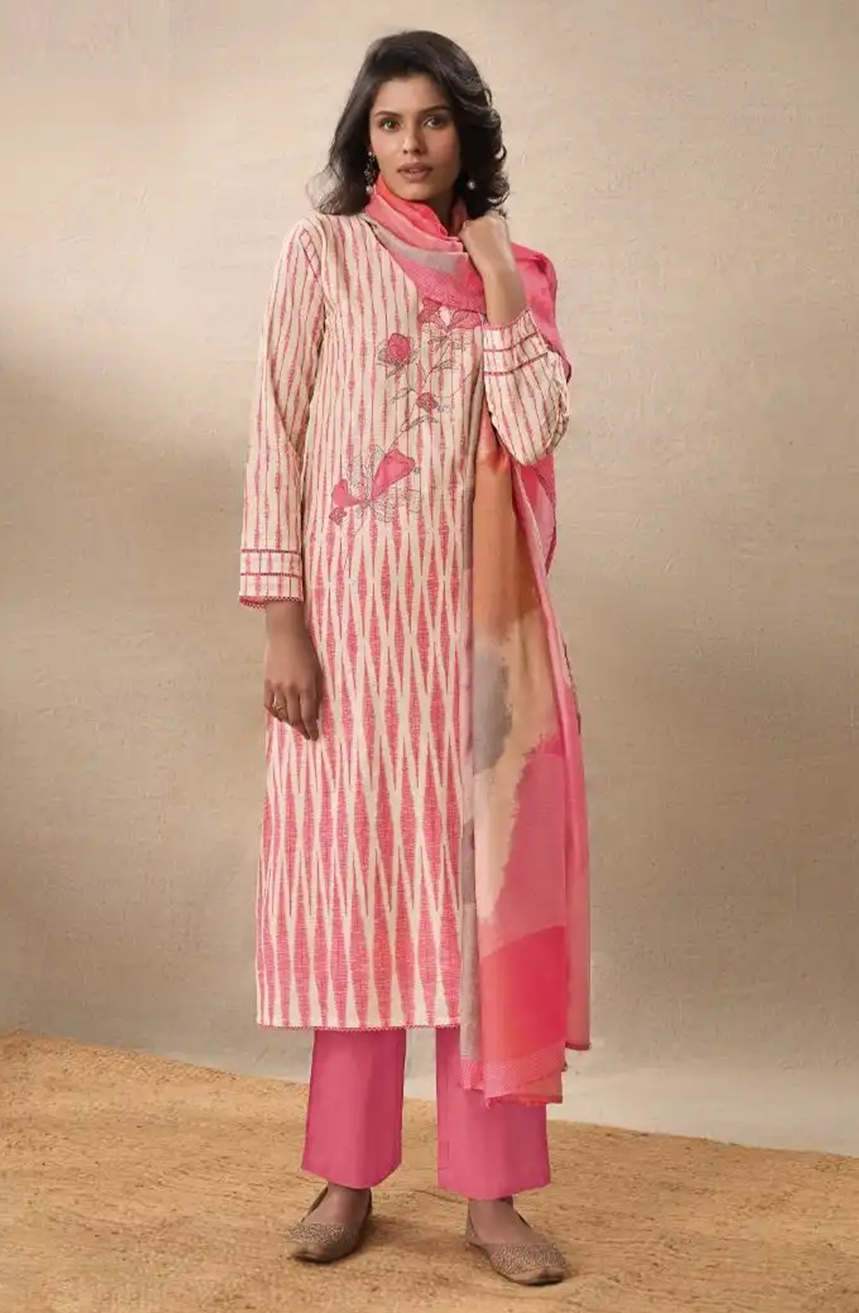 Pink Perissa cotton Beautiful Suit Set with Dupatta - SUK14031A