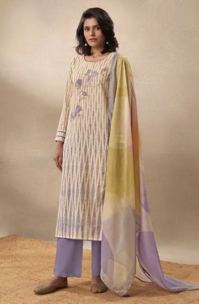 Image of Purple Perissa cotton Beautiful Suit Set with Dupatta - SUK14031B