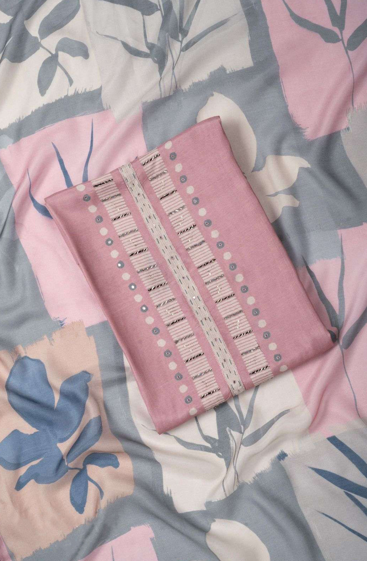 Pink Muslin Digital Printed Suit Set with Dupatta - VARV55B