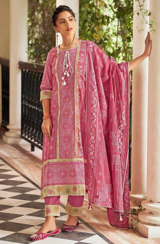 Image of Rani Pure Cotton Beautiful Suit Set with Dupatta - ROS10163