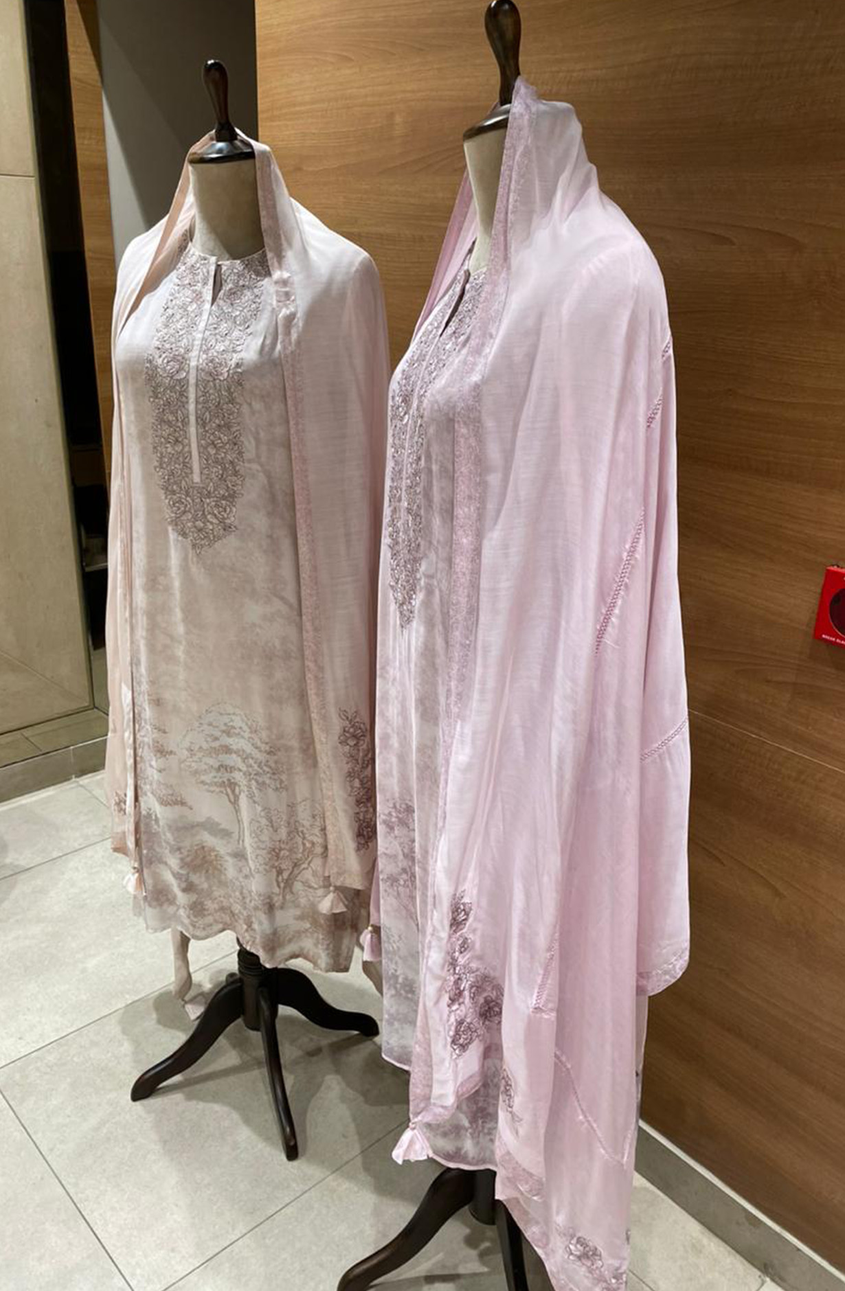 Peach Muslin Printed Suit Set with Dupatta - R157-SPR2670A