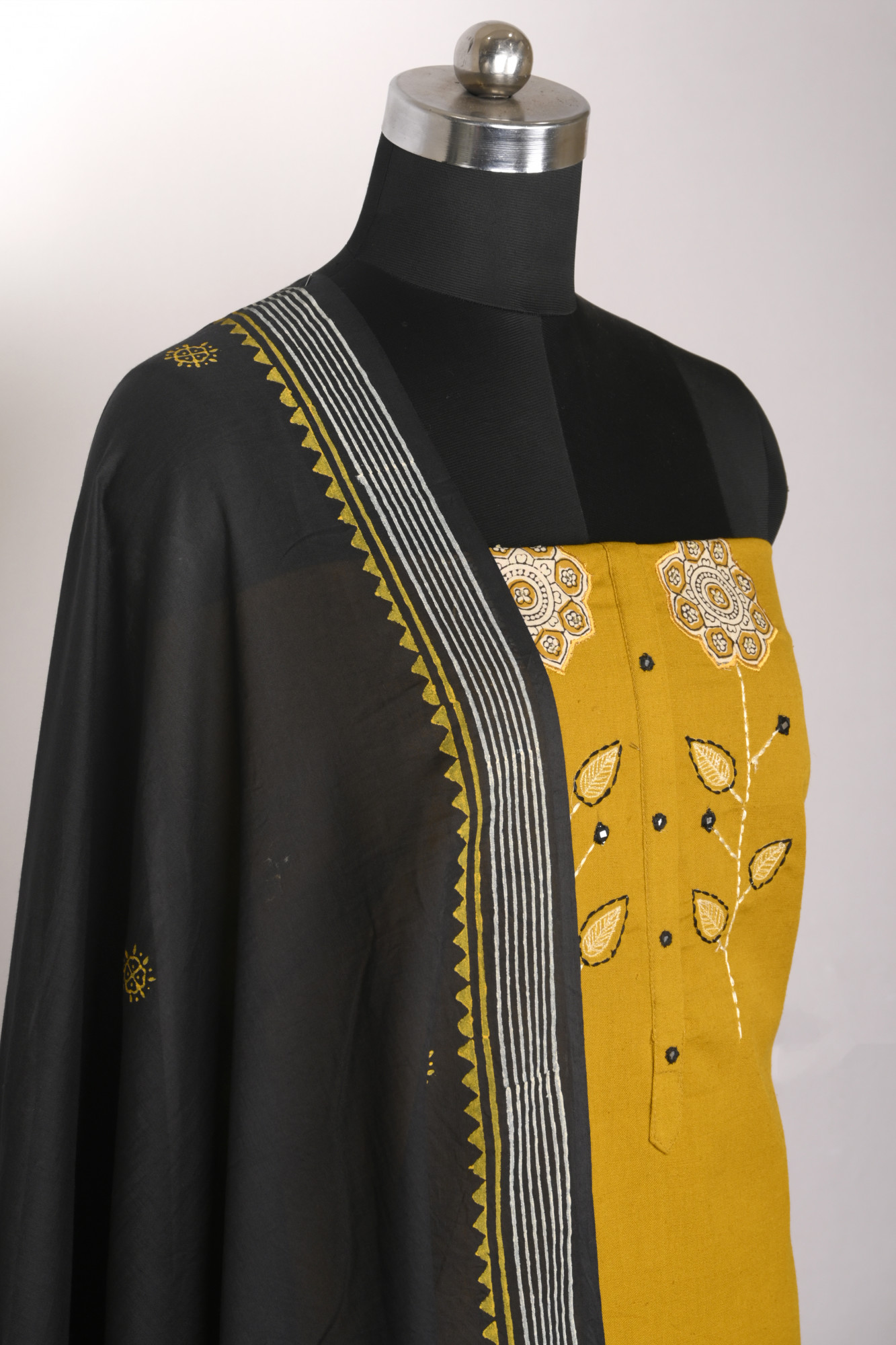 Mustard Cotton Beautiful Suit Set with Dupatta - 657-W25SRAN6912E
