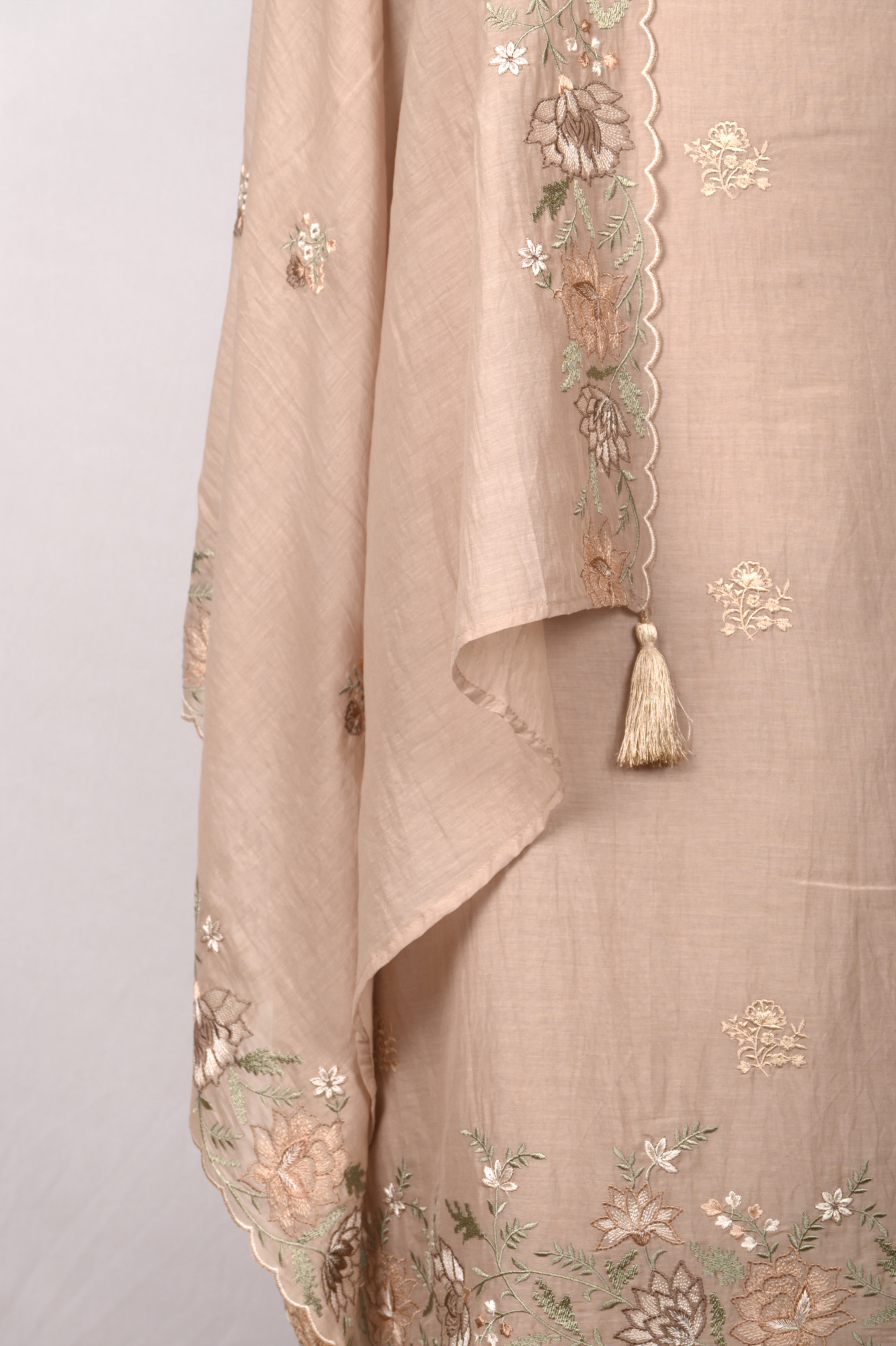 Beige Mul Cotton Beautiful Suit Set with Dupatta - 996-MCHEMB1112A