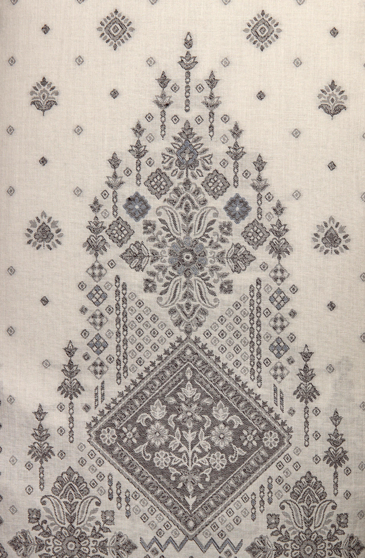 Grey Cotton Jacquard Unstitched Salwar Suit Dupatta - 1000-8014