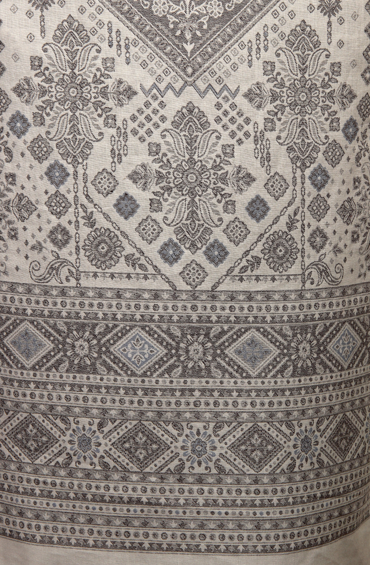 Grey Cotton Jacquard Unstitched Salwar Suit Dupatta - 1000-8014