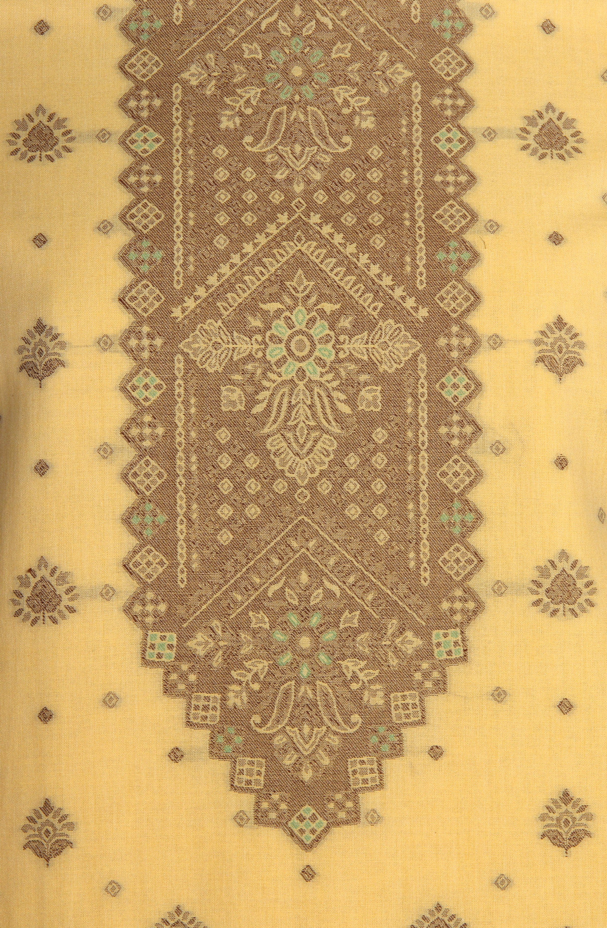 Yellow Cotton Jacquard Unstitched Salwar Kameez Dupatta - 1000-8014F