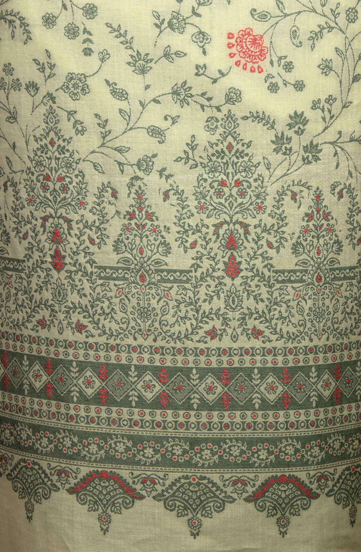 Parrot Green Cotton Jacquard Unstitched Salwar Suit Dupatta - 1000-8015