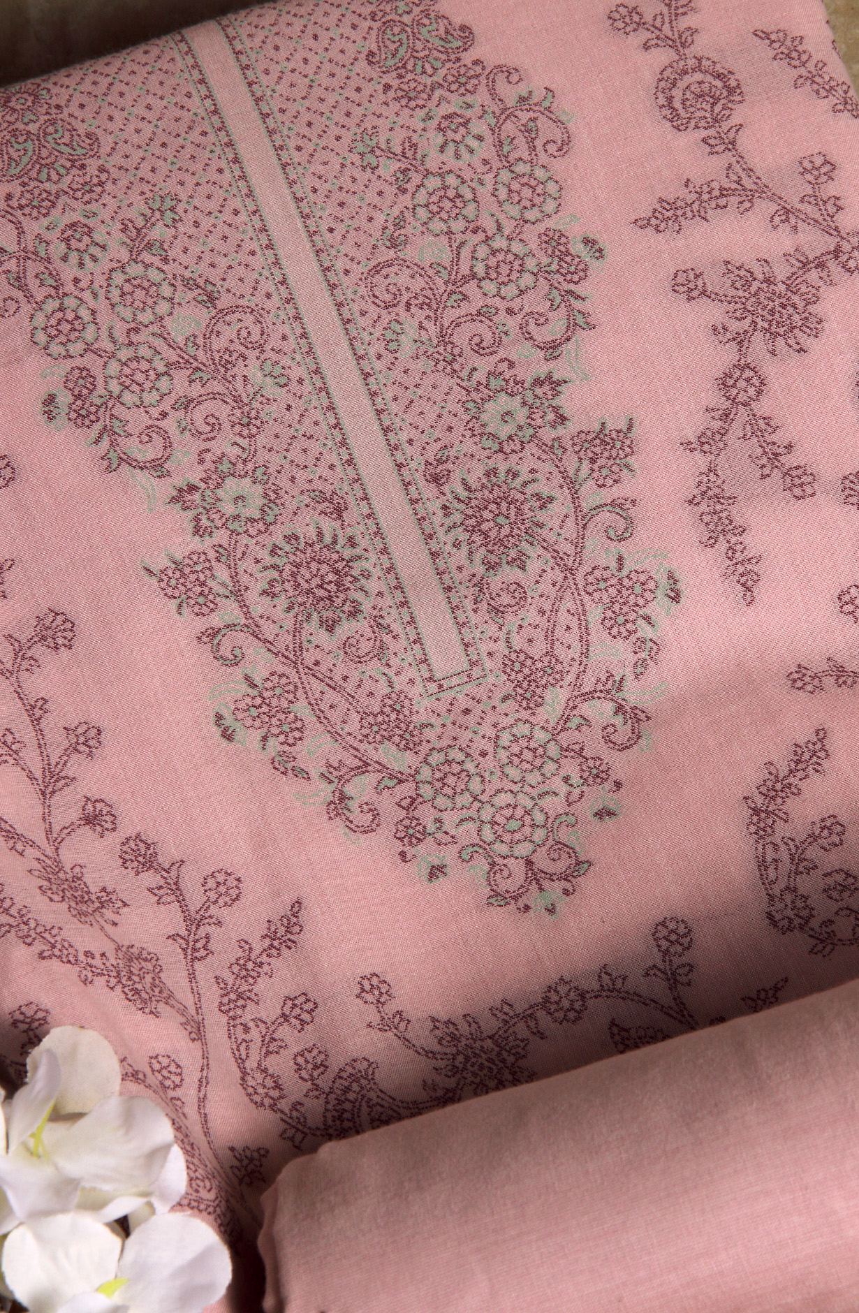 Lavender Cotton Jacquard Unstitched Salwar Kameez Dupatta - 1000-8017