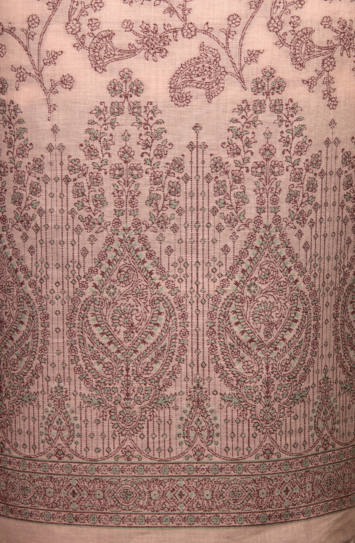 Peach Cotton Jacquard Unstitched Salwar Kameez Dupatta - 1000-8017E