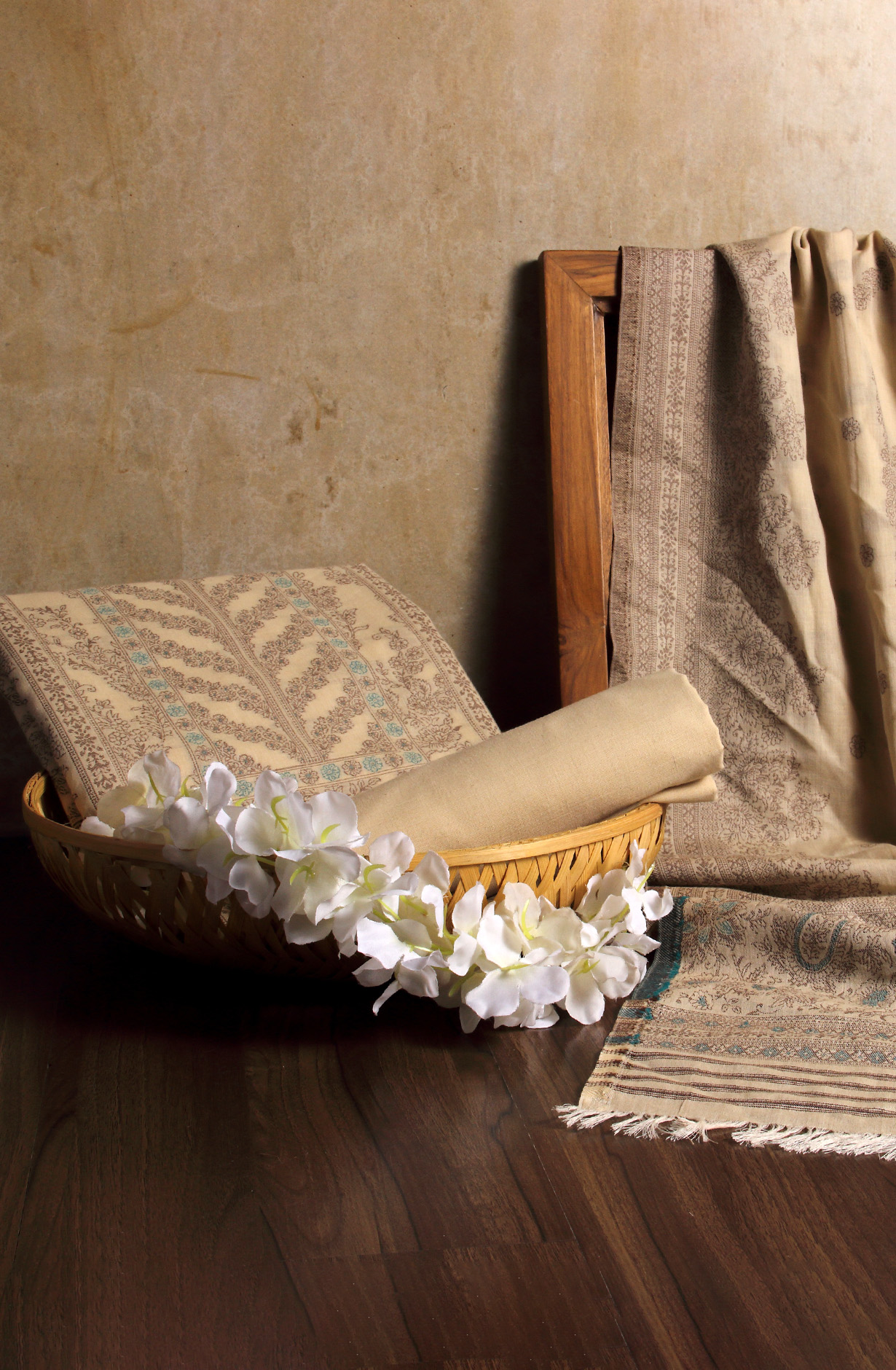 Beige Cotton Jacquard Unstitched Salwar Suit Dupatta - 1000-8018A