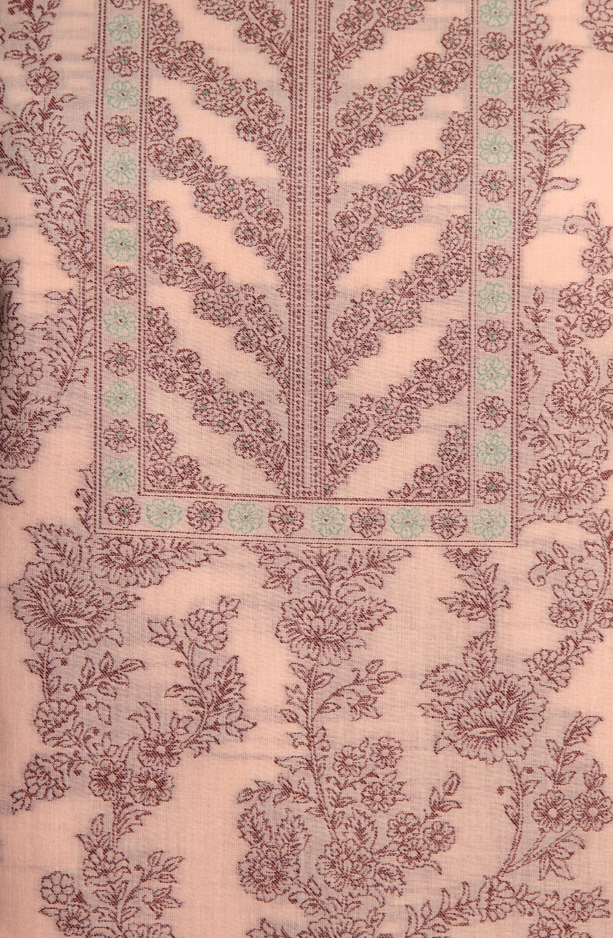 Peach Cotton Jacquard Unstitched Salwar Suit Dupatta - 1000-8018D