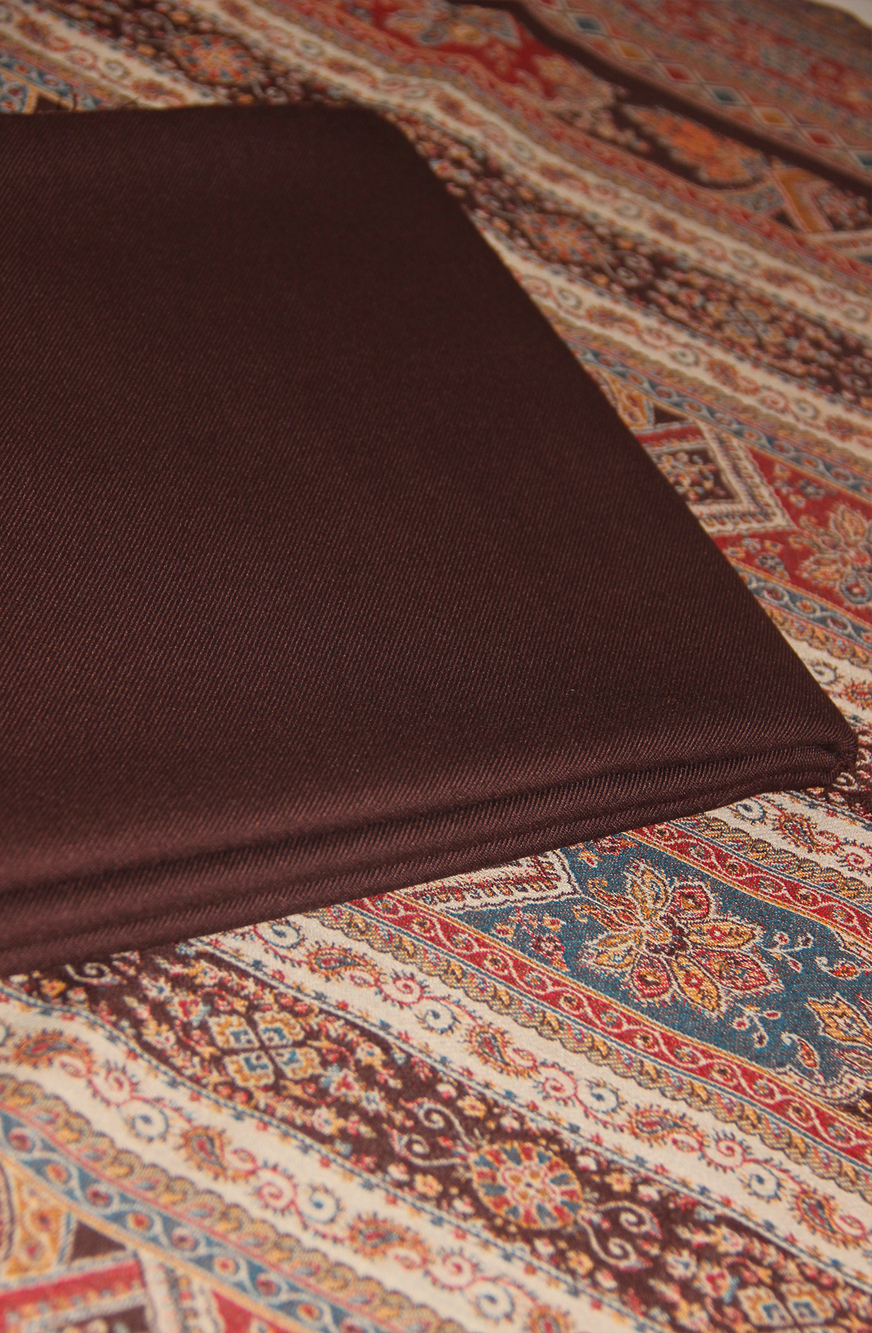 Brown Pure Pashmina Suit - Set with Beautiful Pashmina Shawl- 1000-8051C