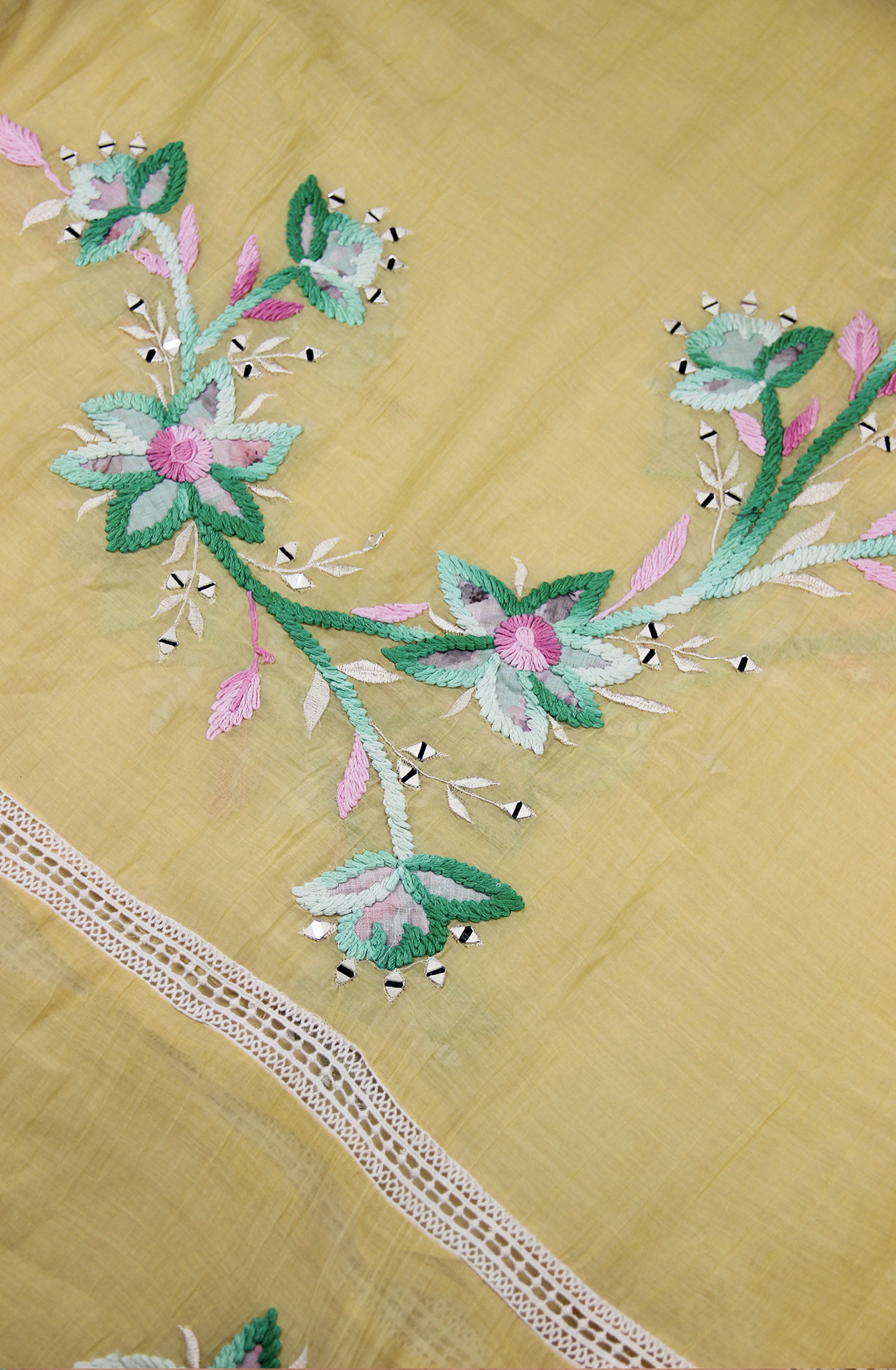 Chanderi Embroidered Suit Set with Beautiful Dupatta - 1006-31B