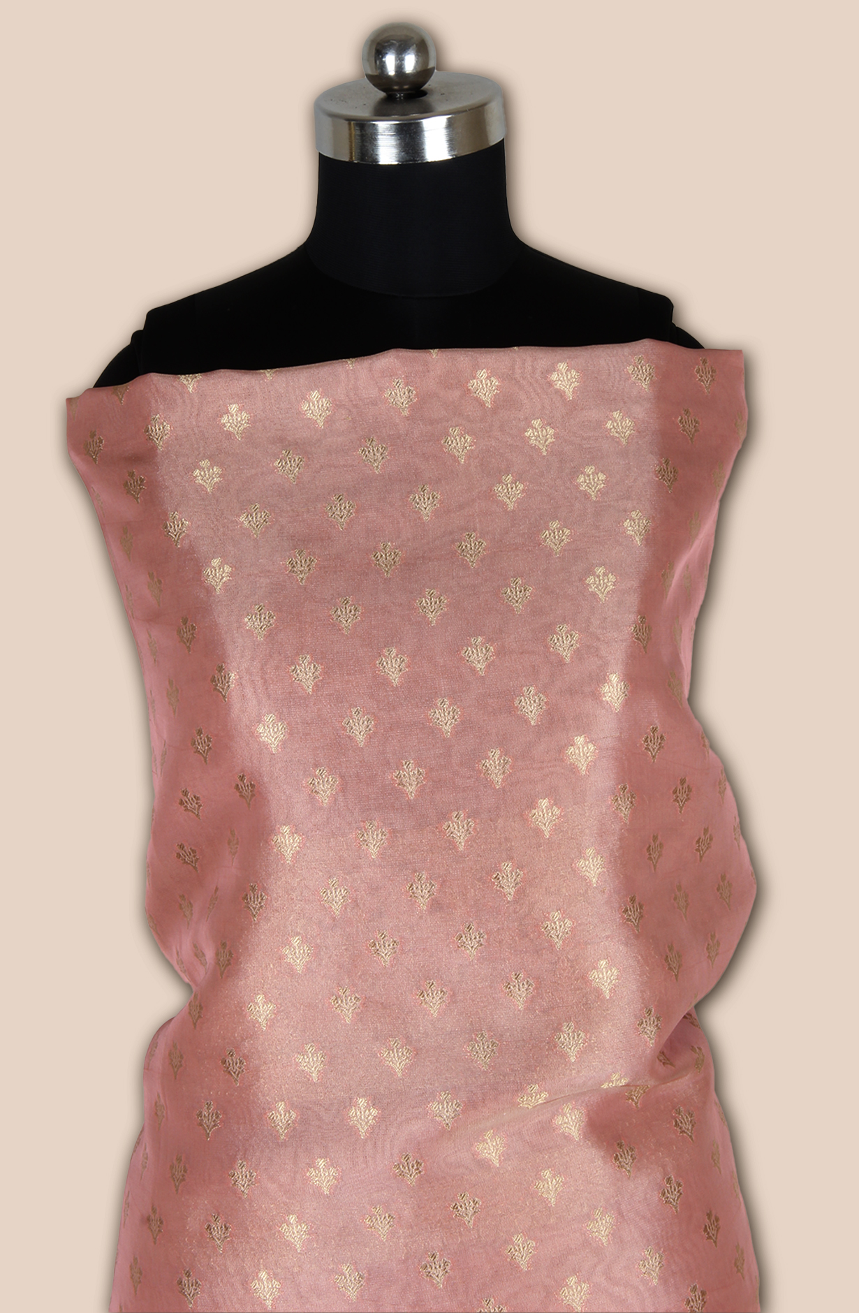 Pink Designer Tissue Silk Zari Brocade Work Unstitched Salwar Kameez - 1002-KV85801G