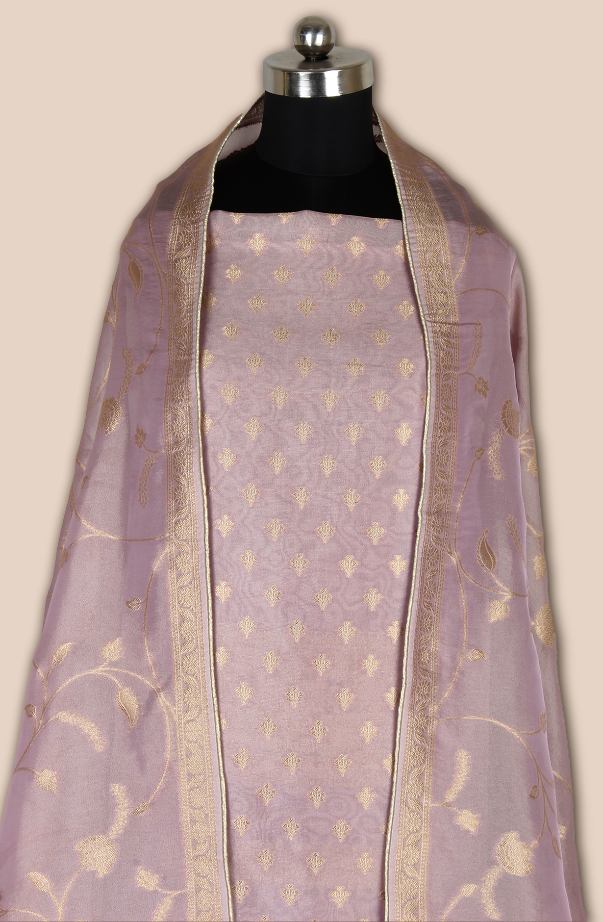 Purple Designer Tissue Silk Zari Brocade Work Unstitched Salwar Kameez - 1002-KV85801H