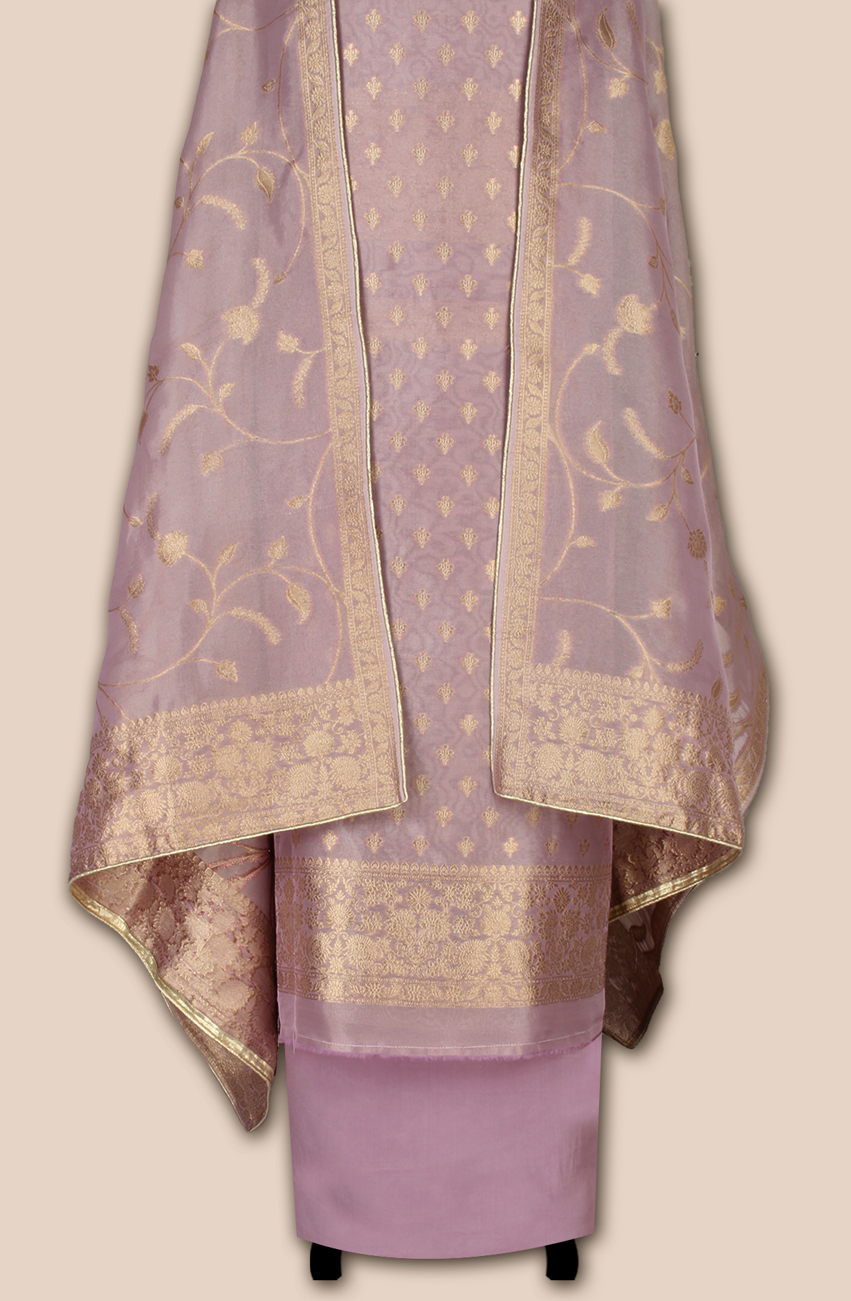 Purple Designer Tissue Silk Zari Brocade Work Unstitched Salwar Kameez - 1002-KV85801H