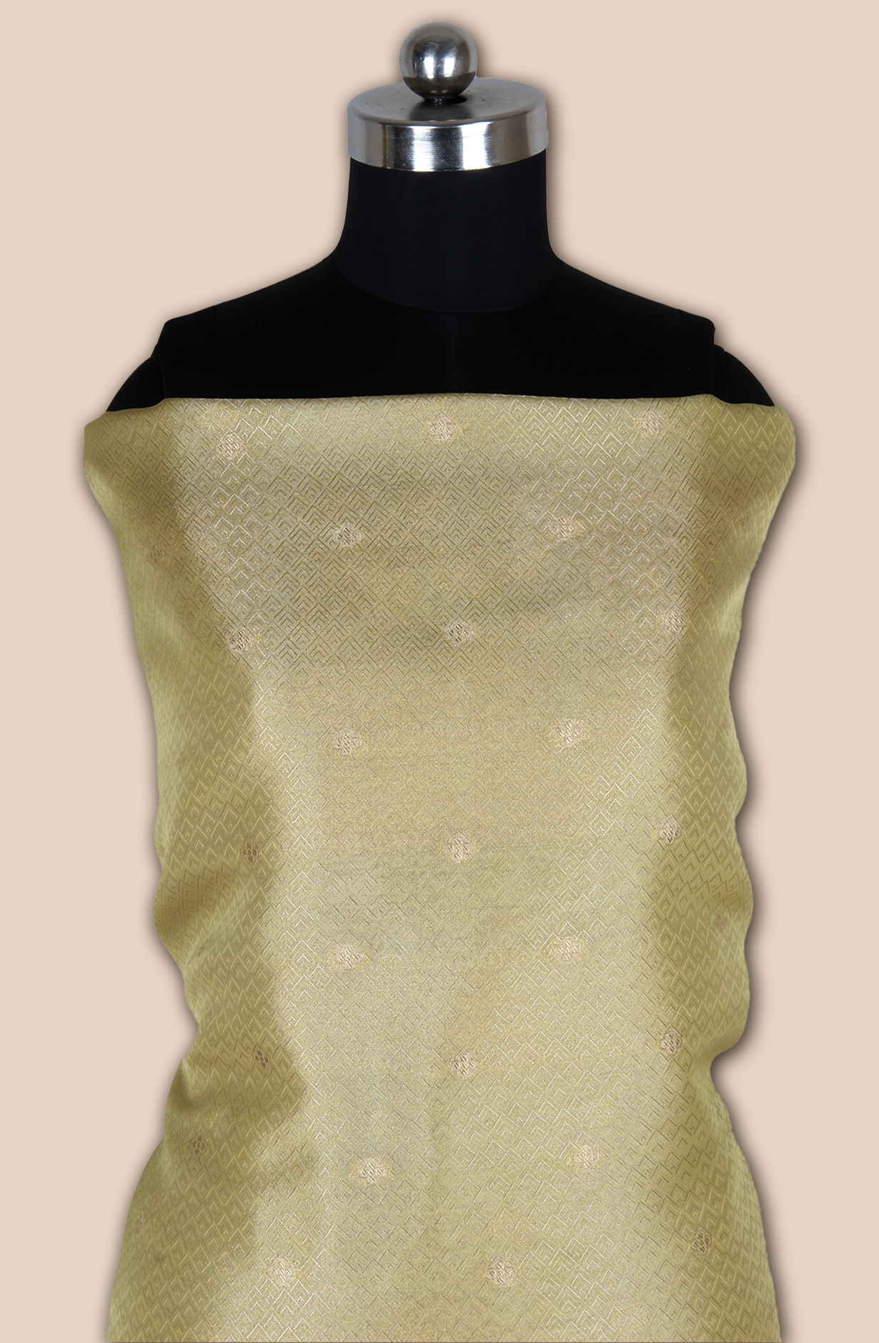 Mehndi Green Designer Tissue Silk Zari Brocade Work Unstitched Salwar Kameez - 1002-KV85804E