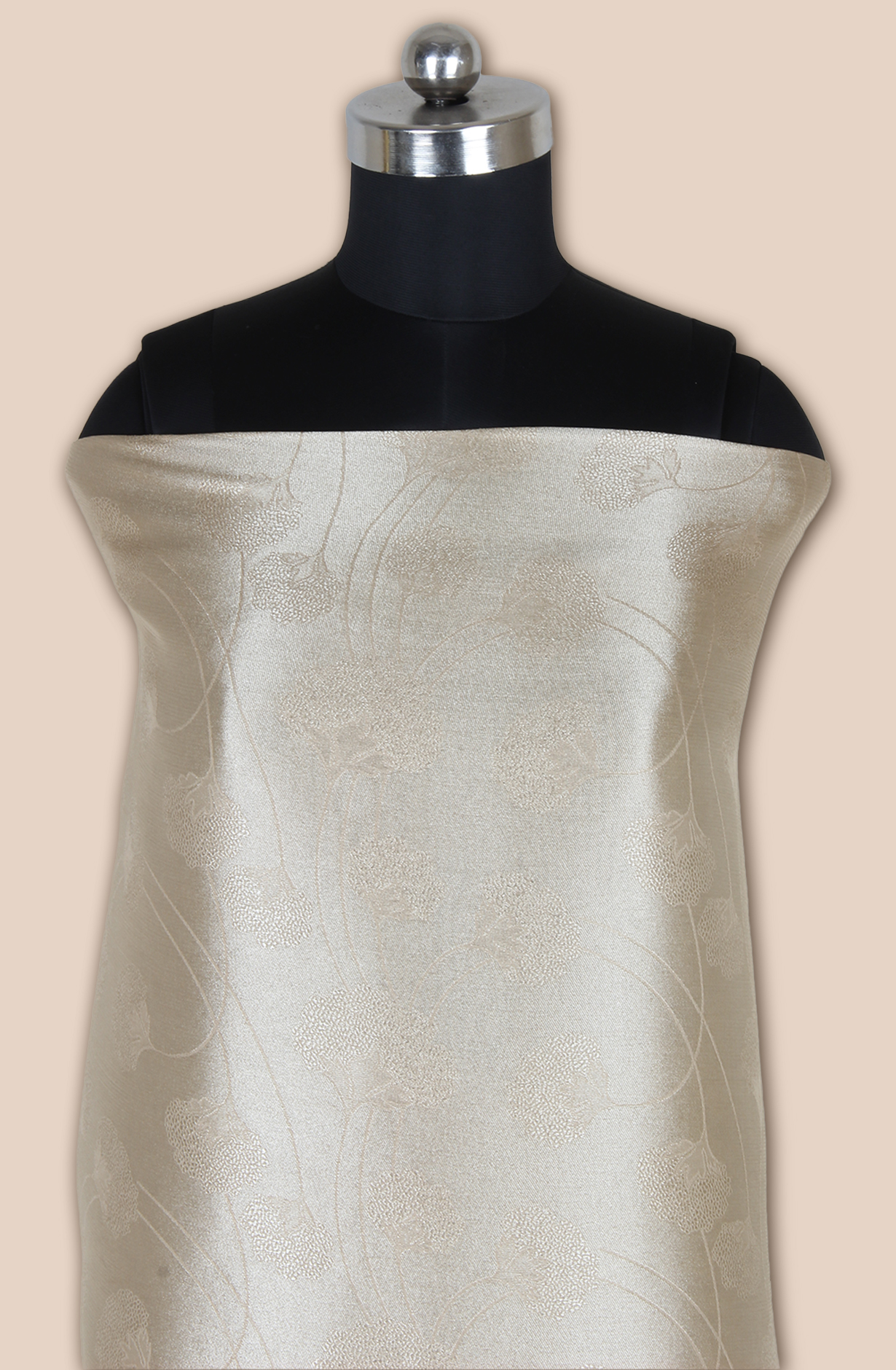 Beige Beautiful Silk Zari Brocade Work Unstitched Salwar Kameez - 1002-ZS9150H