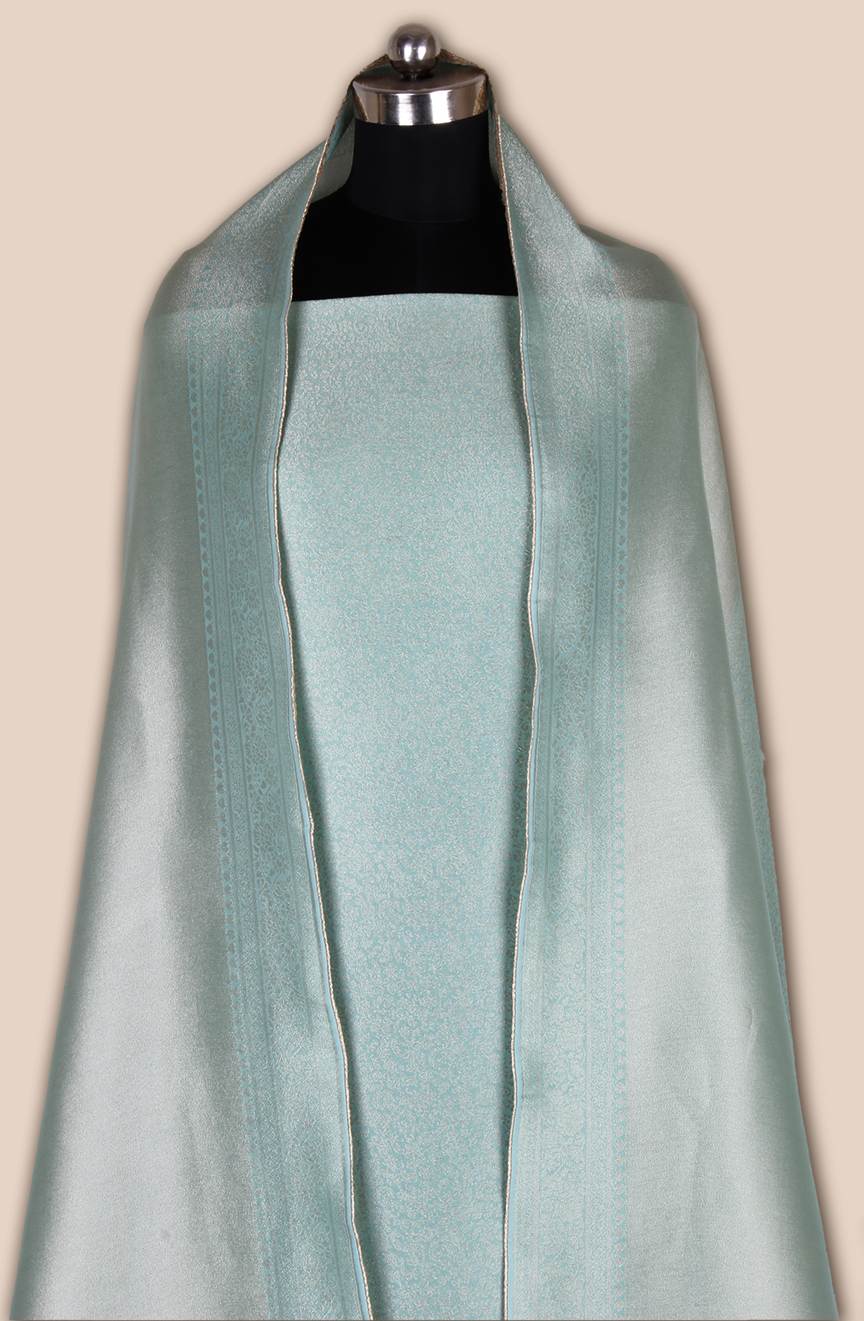 Sea Green Beautiful Silk Zari Brocade Work Unstitched Salwar Kameez - 1002-ZS92601F