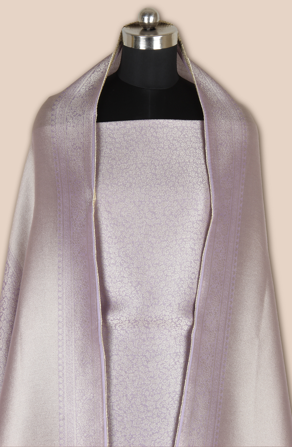 Purple Beautiful Silk Zari Brocade Work Unstitched Salwar Kameez - 1002-ZS92601G