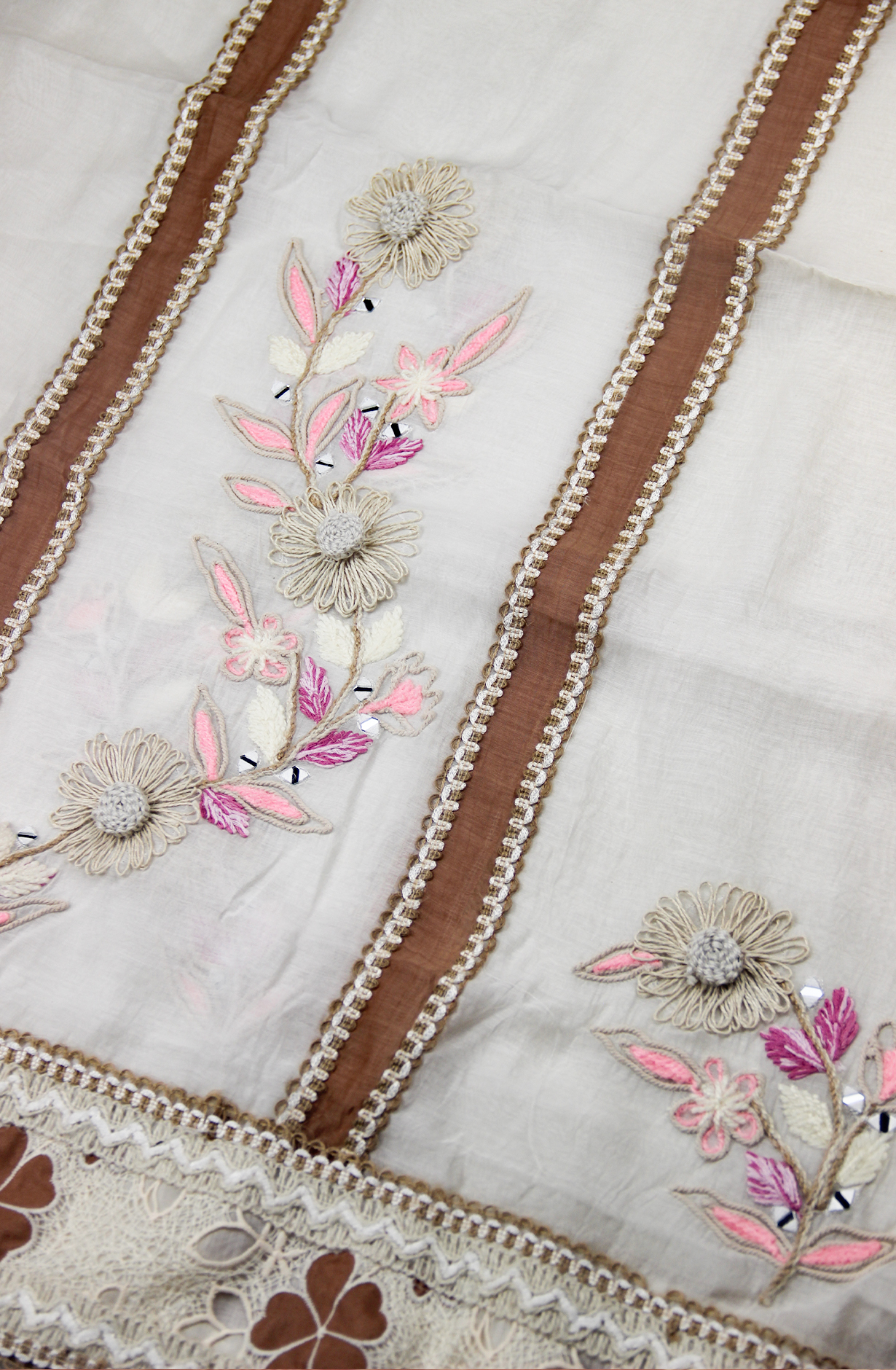 Chanderi Jute Embroidered Suit Set with Beautiful Dupatta - 1006-221B