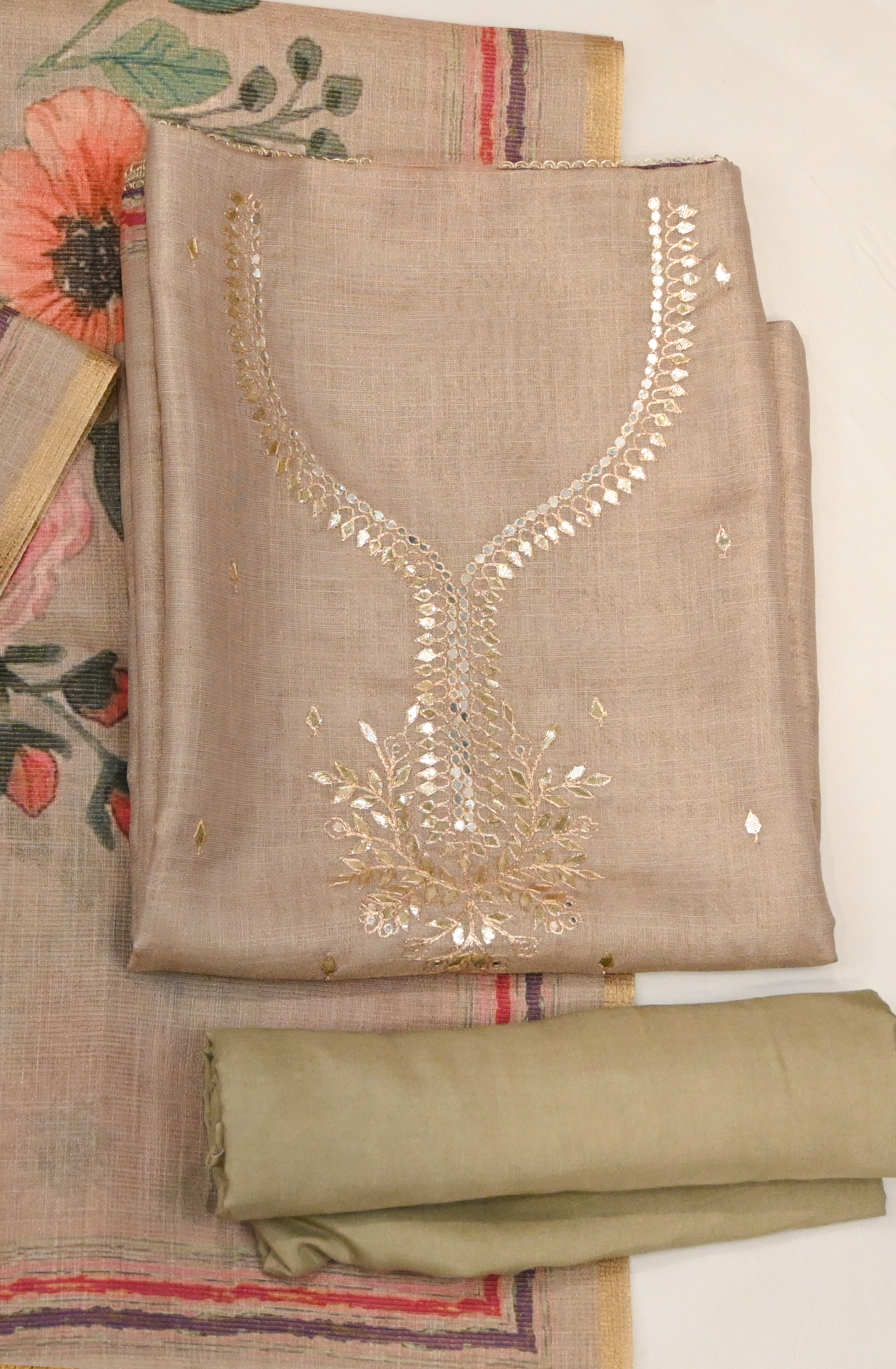 Brown Shimmer Suit Set with Beautiful Dupatta - 1019-FS339