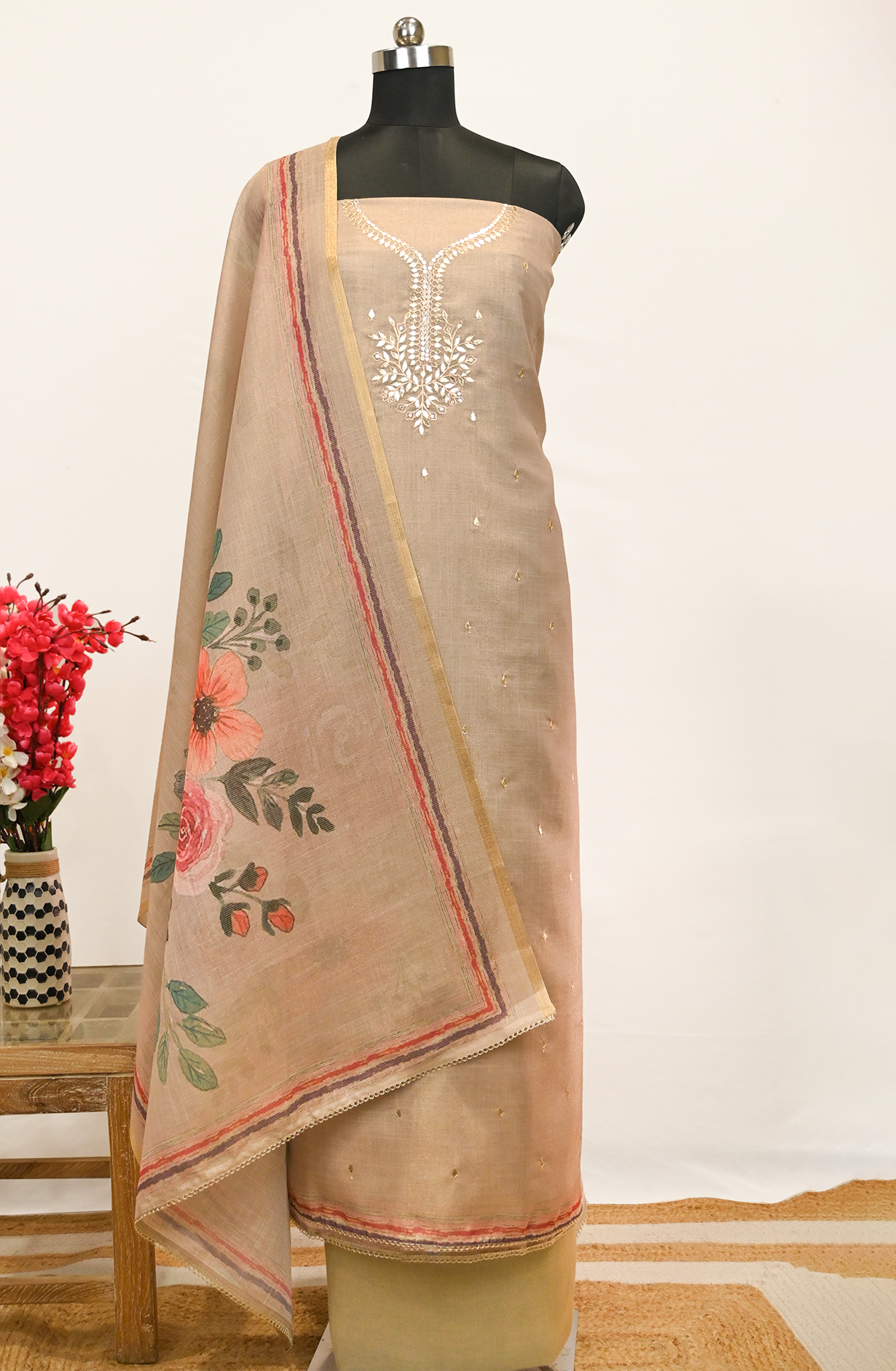 Brown Shimmer Suit Set with Beautiful Dupatta - 1019-FS339