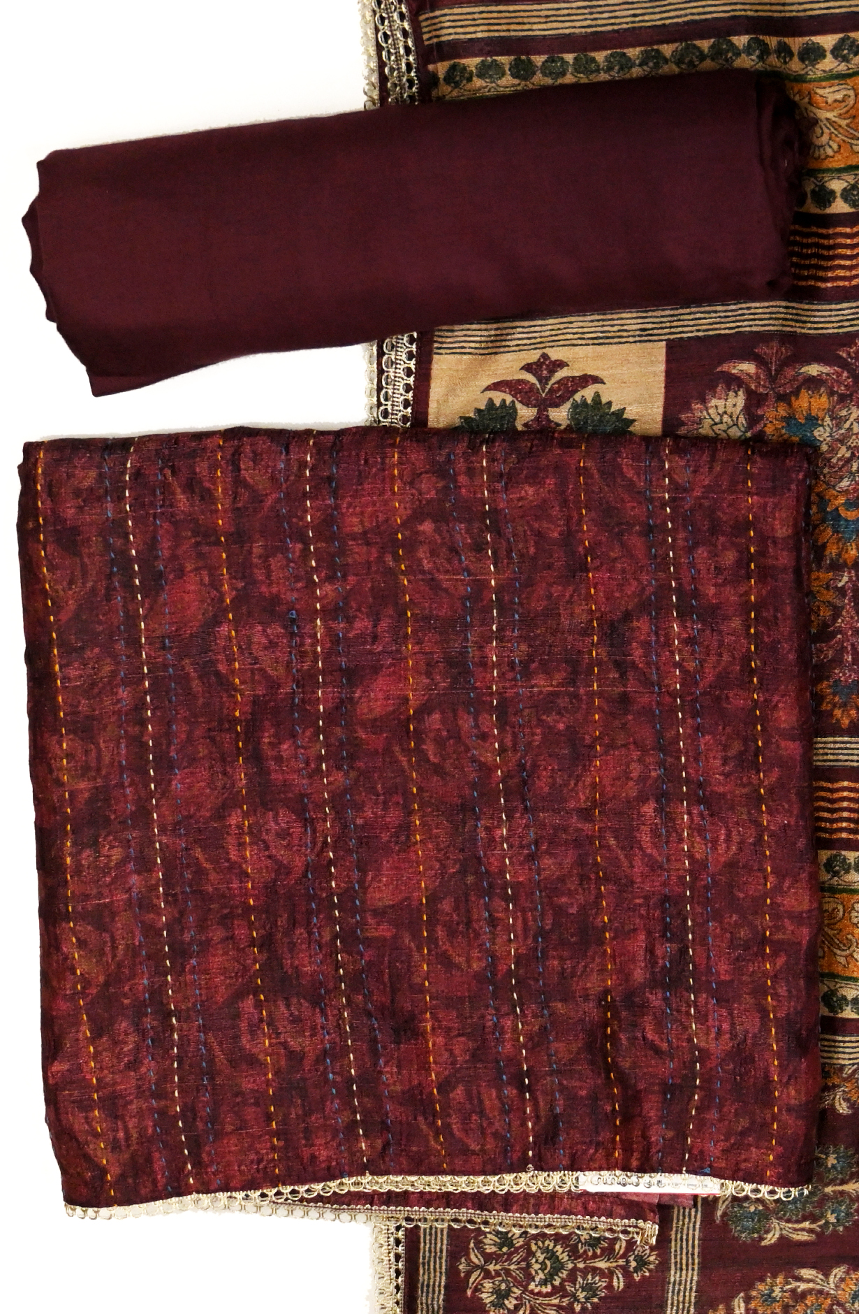 Wine Moonga Silk Suit Set with Beautiful Dupatta - 1019-FA378C