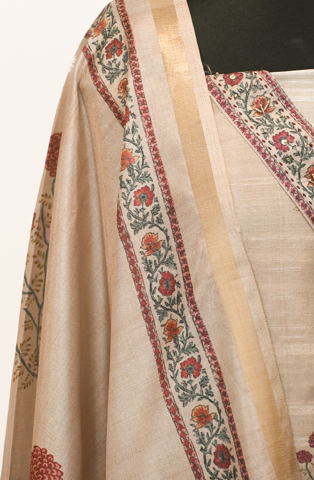 Beige Moonga Silk Suit Set with Beautiful Dupatta - 1019-FA397C