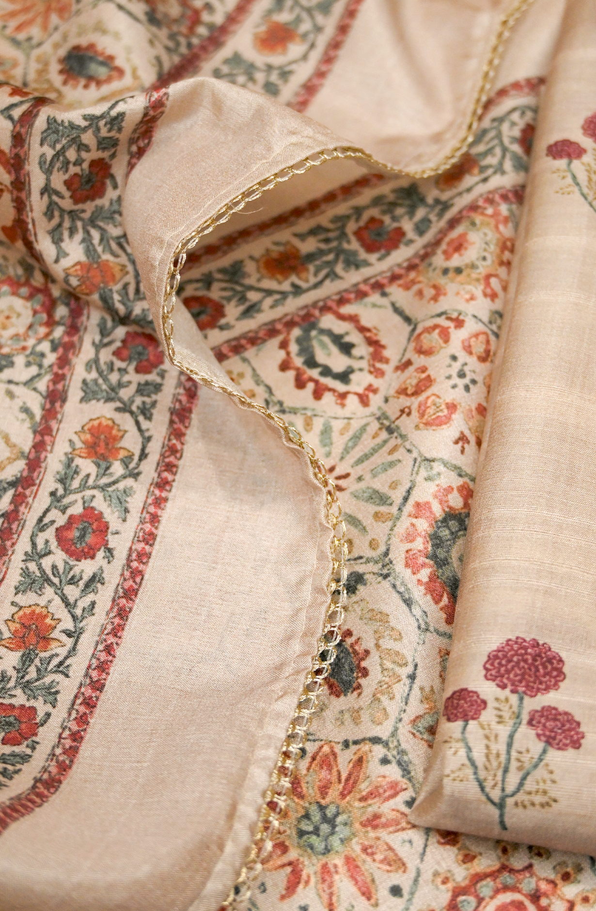 Beige Moonga Silk Suit Set with Beautiful Dupatta - 1019-FA397C