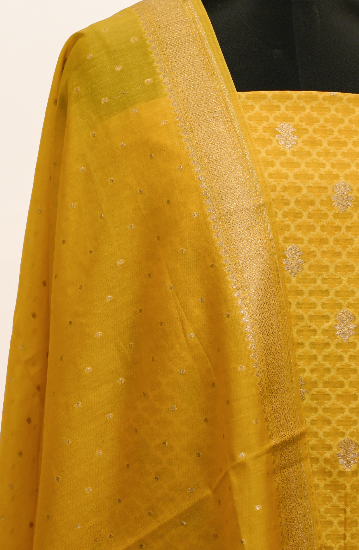 Yellow Banarsi Suit Set with Dupatta - 1021-PAURI-2E