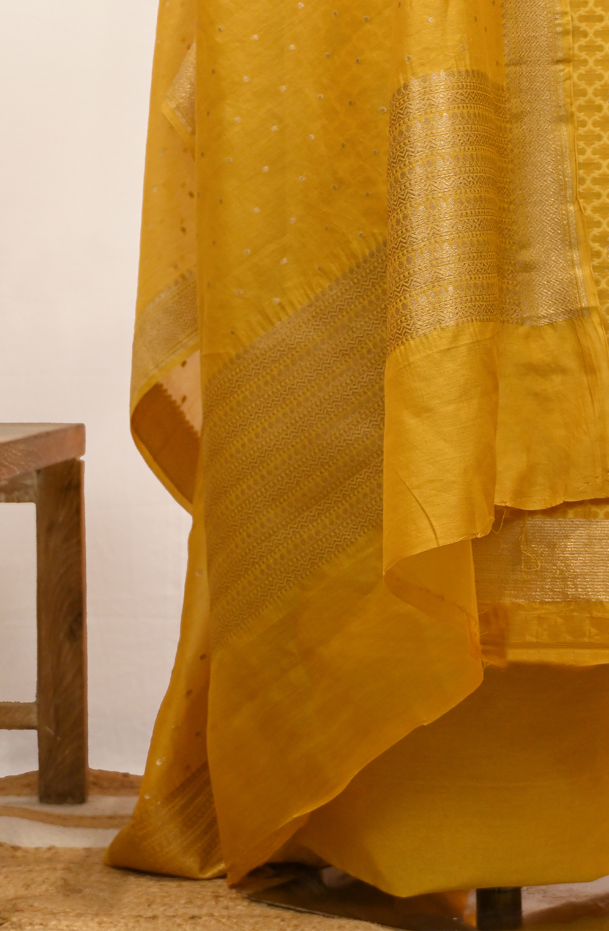 Yellow Banarsi Suit Set with Dupatta - 1021-PAURI-2E