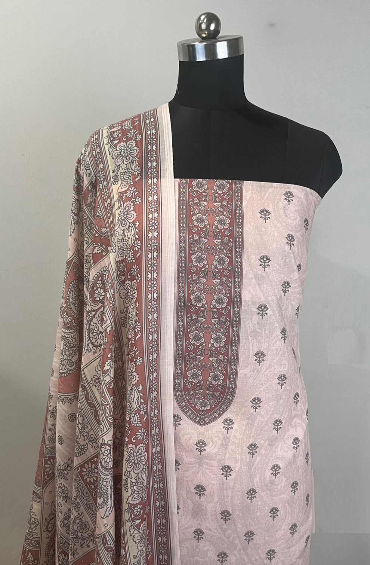 Peach Cotton Beautiful Suit Set with Dupatta - NOOR1002