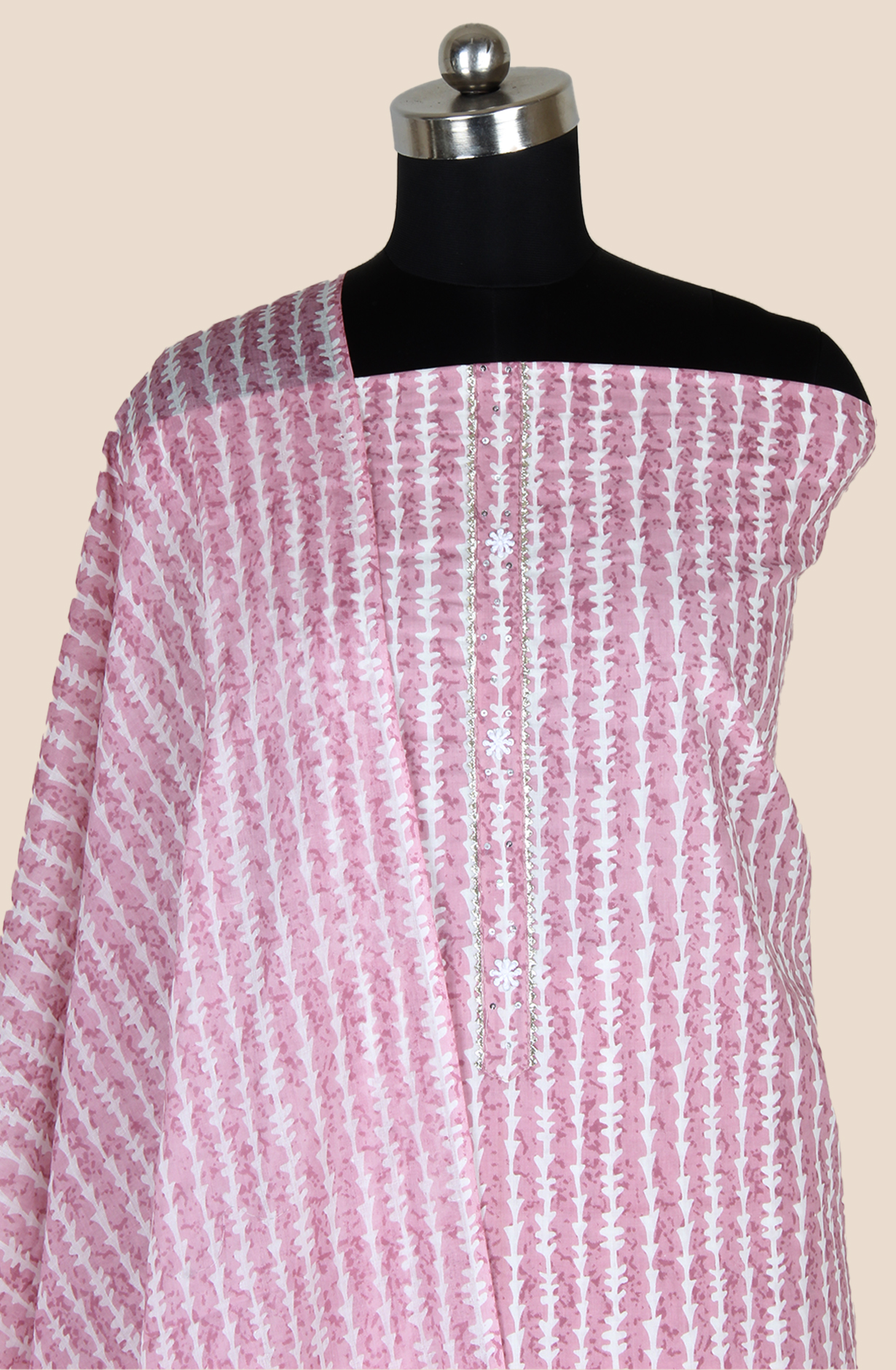 Mauve Cotton Printed Unstitched Salwar Suit Fabric - 131-111151-119