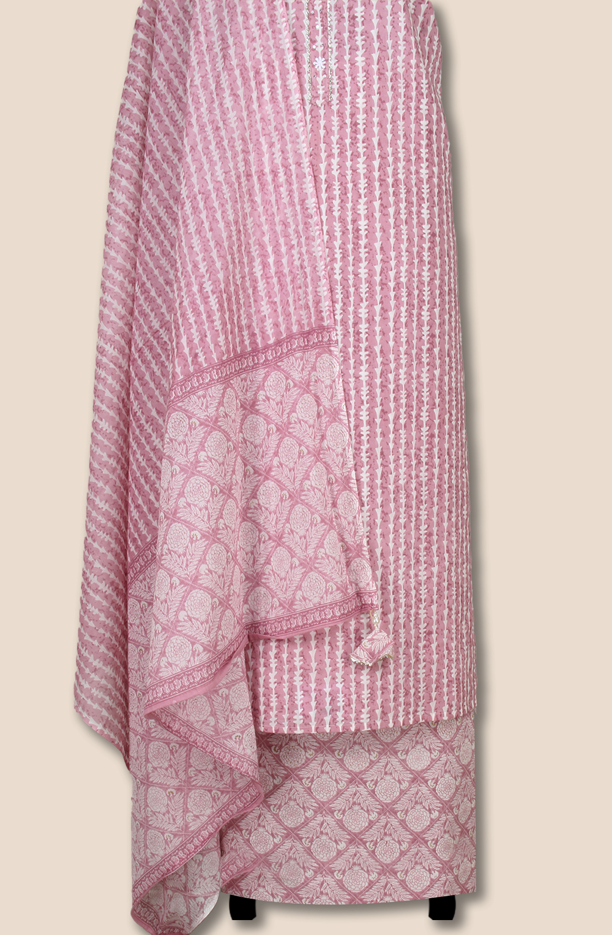 Mauve Cotton Printed Unstitched Salwar Suit Fabric - 131-111151-119