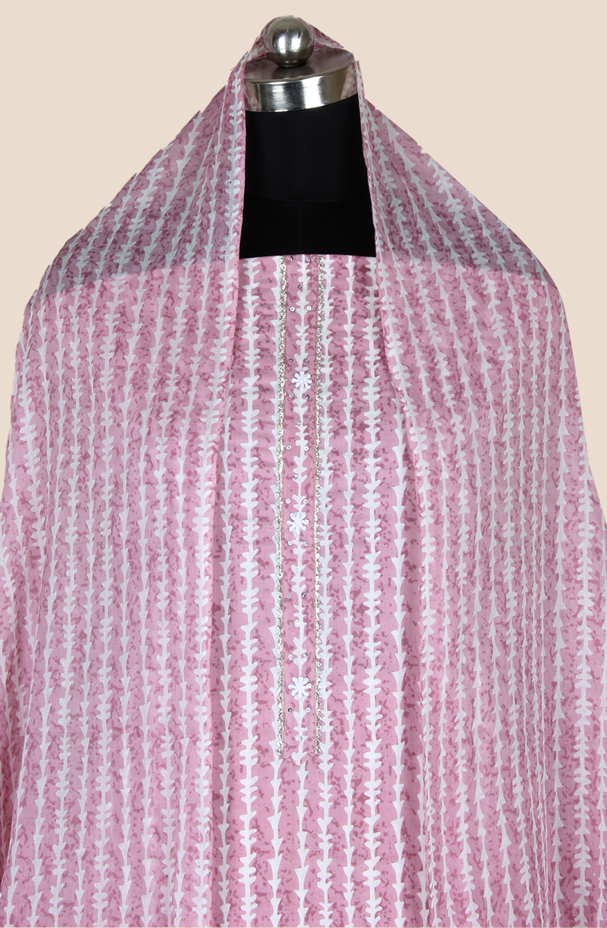 Mauve Cotton Printed Unstitched Salwar Suit Fabric - 131-111151-119