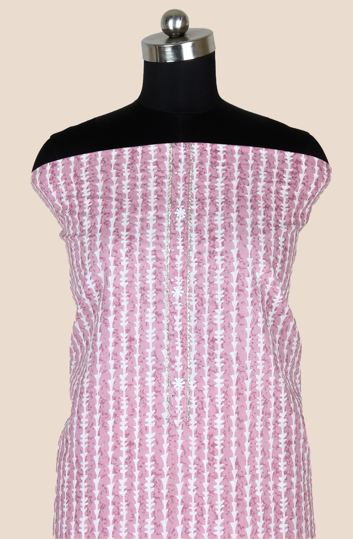 Mauve Cotton Printed Unstitched Salwar Suit Fabric - 131-111151-119