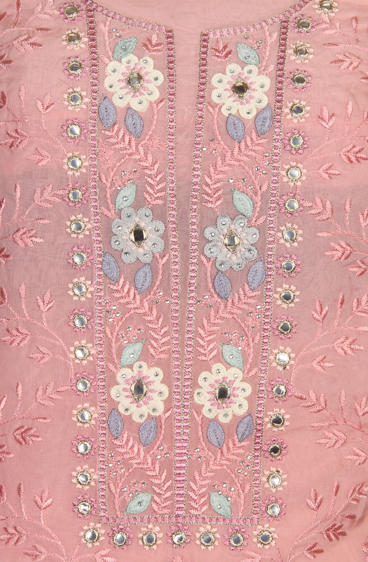 Baby Pink Organza Designer Embellished Work Salwar Kameez -131-7140-13A