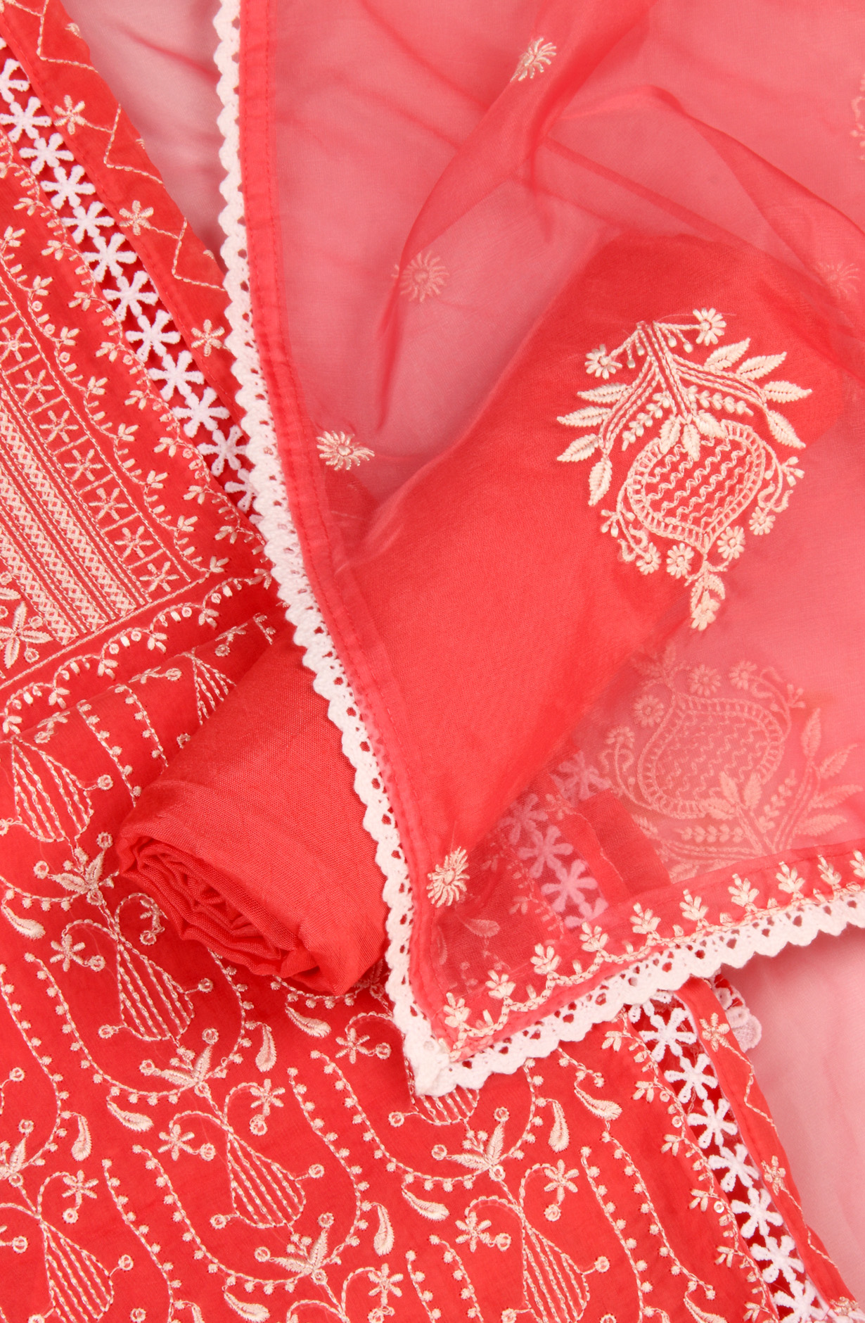 Pink Organza Beautiful Semi Stitched Pakistani Salwar Kameez with Dupatta - 131-CA16074