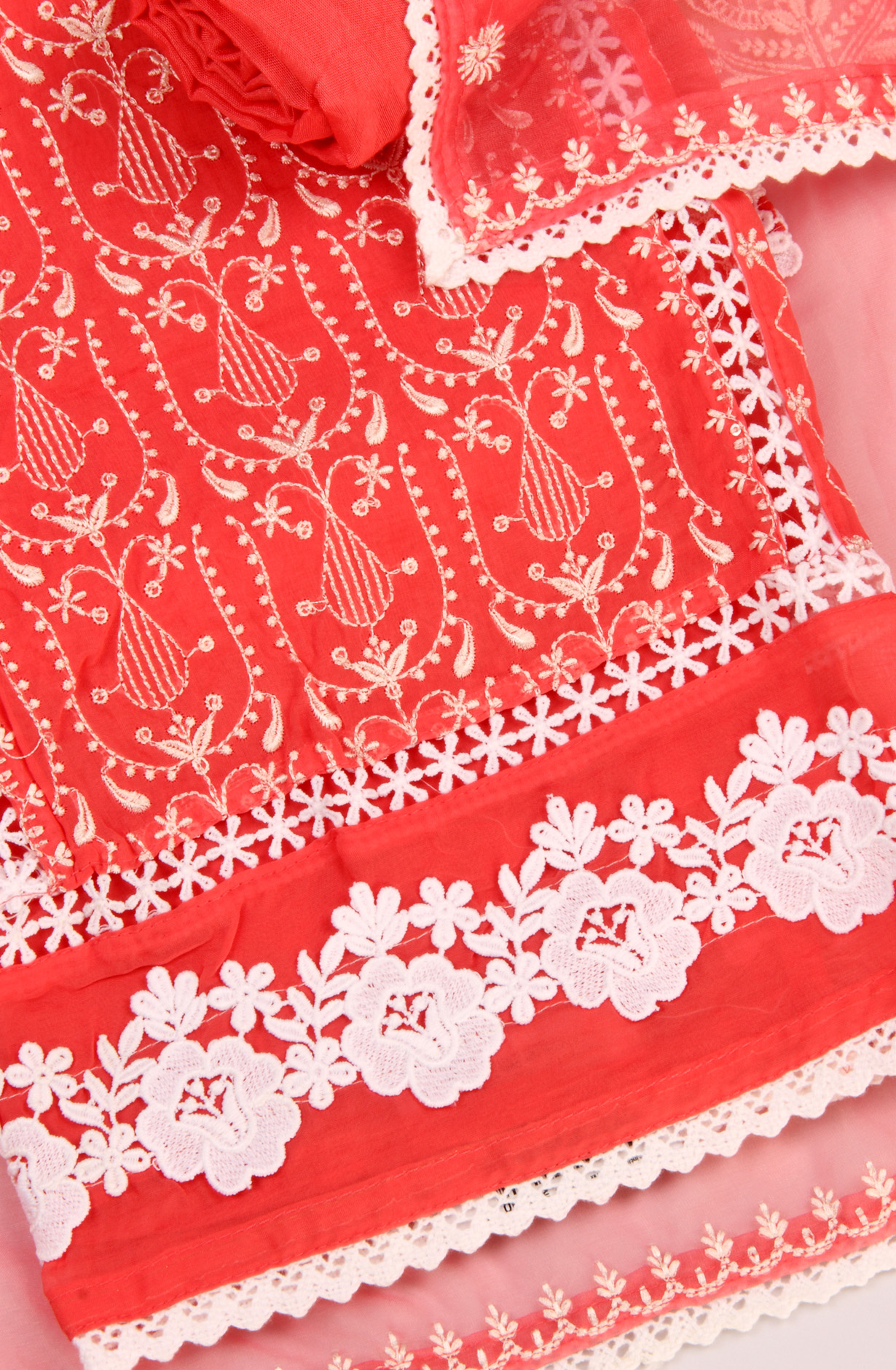 Pink Organza Beautiful Semi Stitched Pakistani Salwar Kameez with Dupatta - 131-CA16074