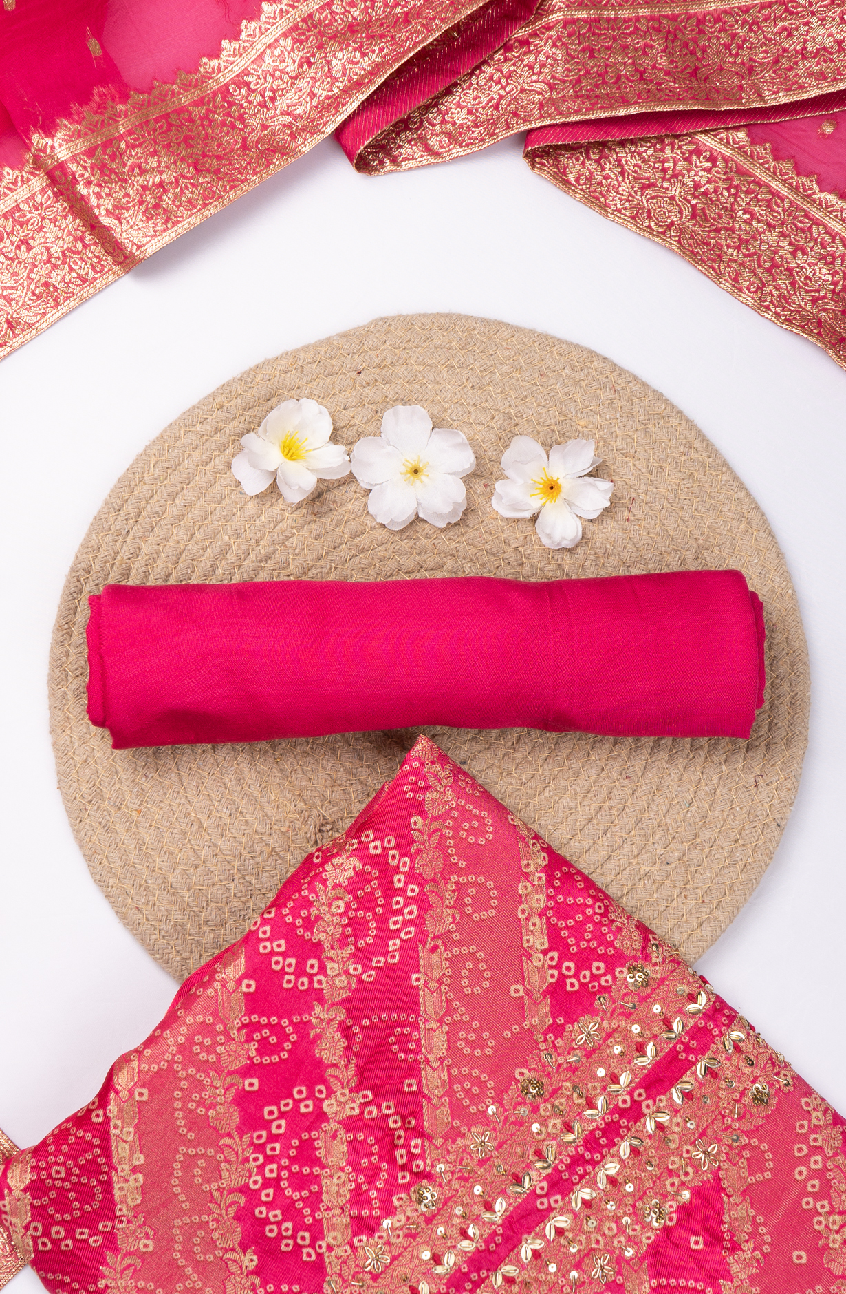 Rani Printed Kanjivaram Silk Suit with Dupatta - 131-CA19418