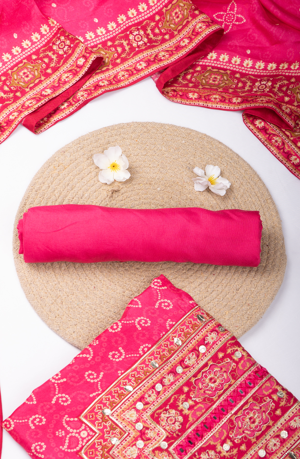 Rani Printed Silk Suit with Dupatta - 131-CA19692