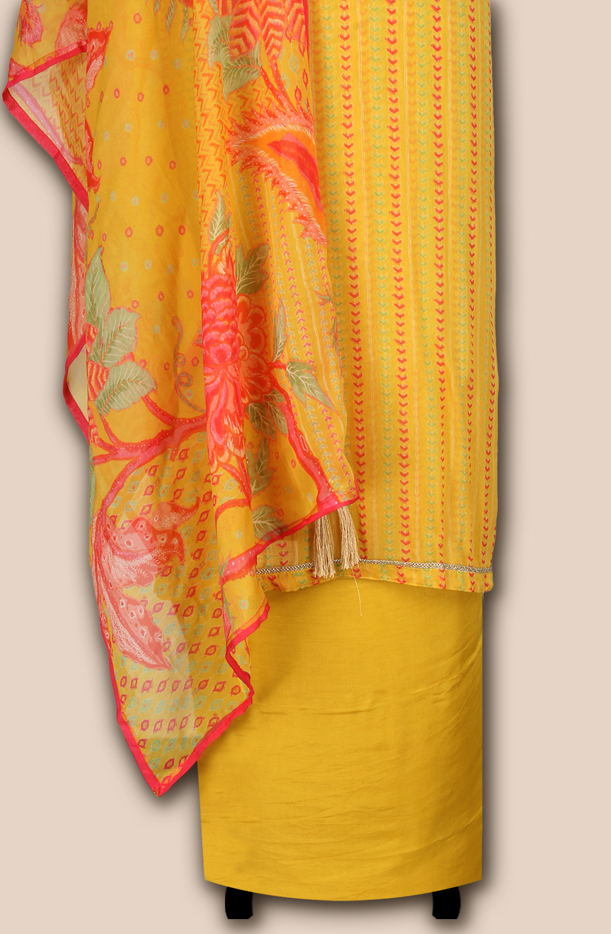 Mustard Organza Beautiful Zari Embroidered Salwar Suit - 131-CT2684