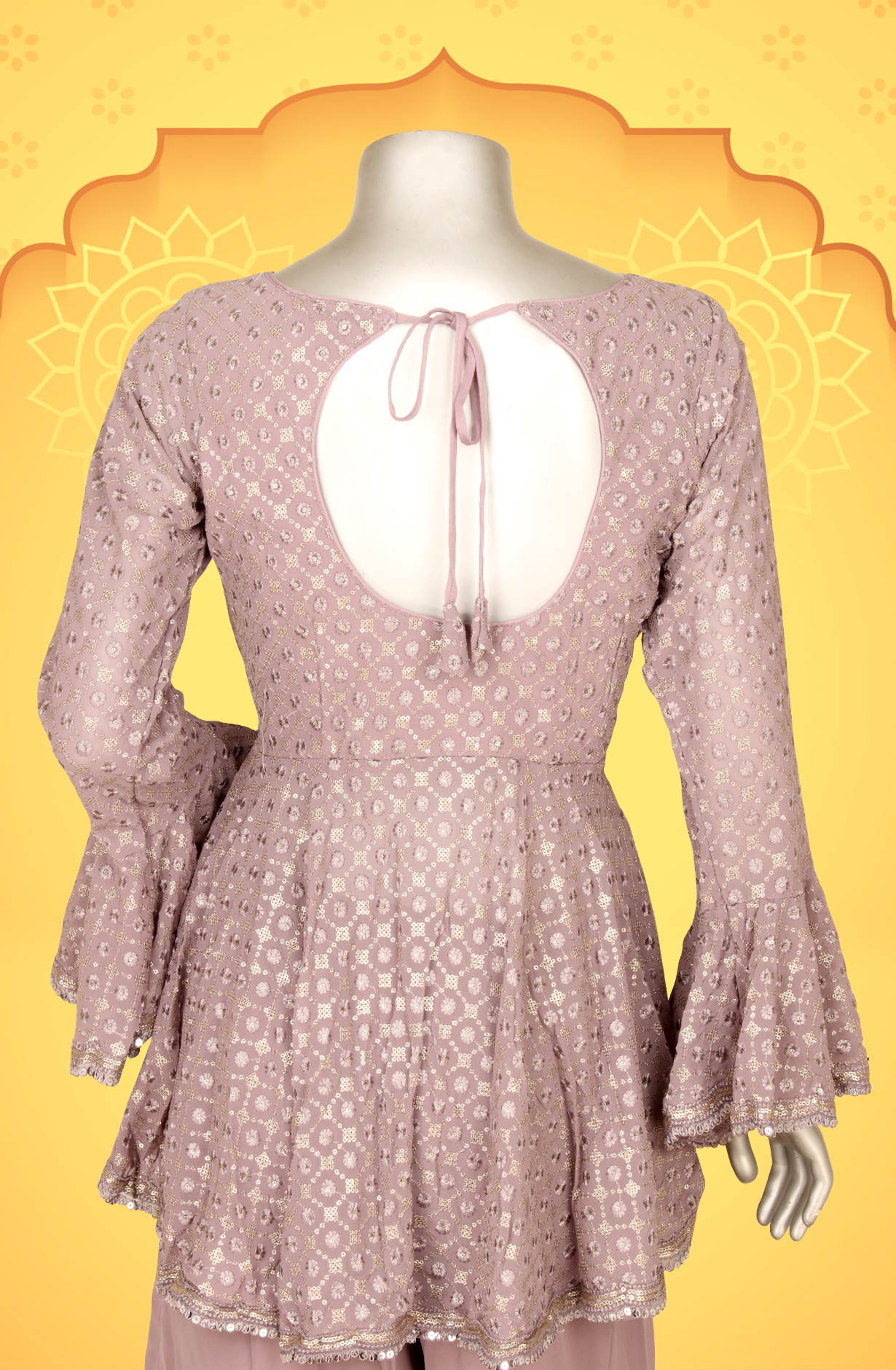 Lavender Designer Georgette Partywear Ready-to-Wear Sharara Suit - 131-D5918